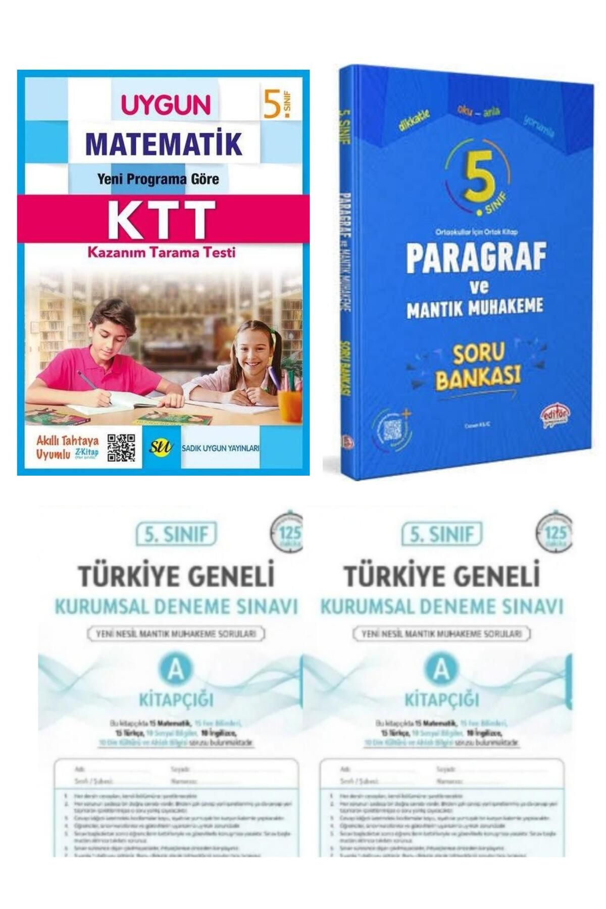 Sadık Uygun Yayınları 5.SINIF MATEMATİK BİLGİLİ ÖNTEST + PARAGRAF SORU BANKASI + 2 ADET DENEME SINAVI