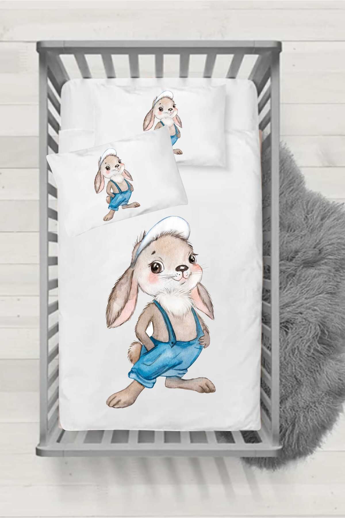 YE LOTUS Lts seri001  Silikon Yorganlı Bebek Uyku Seti - Tavşancık
