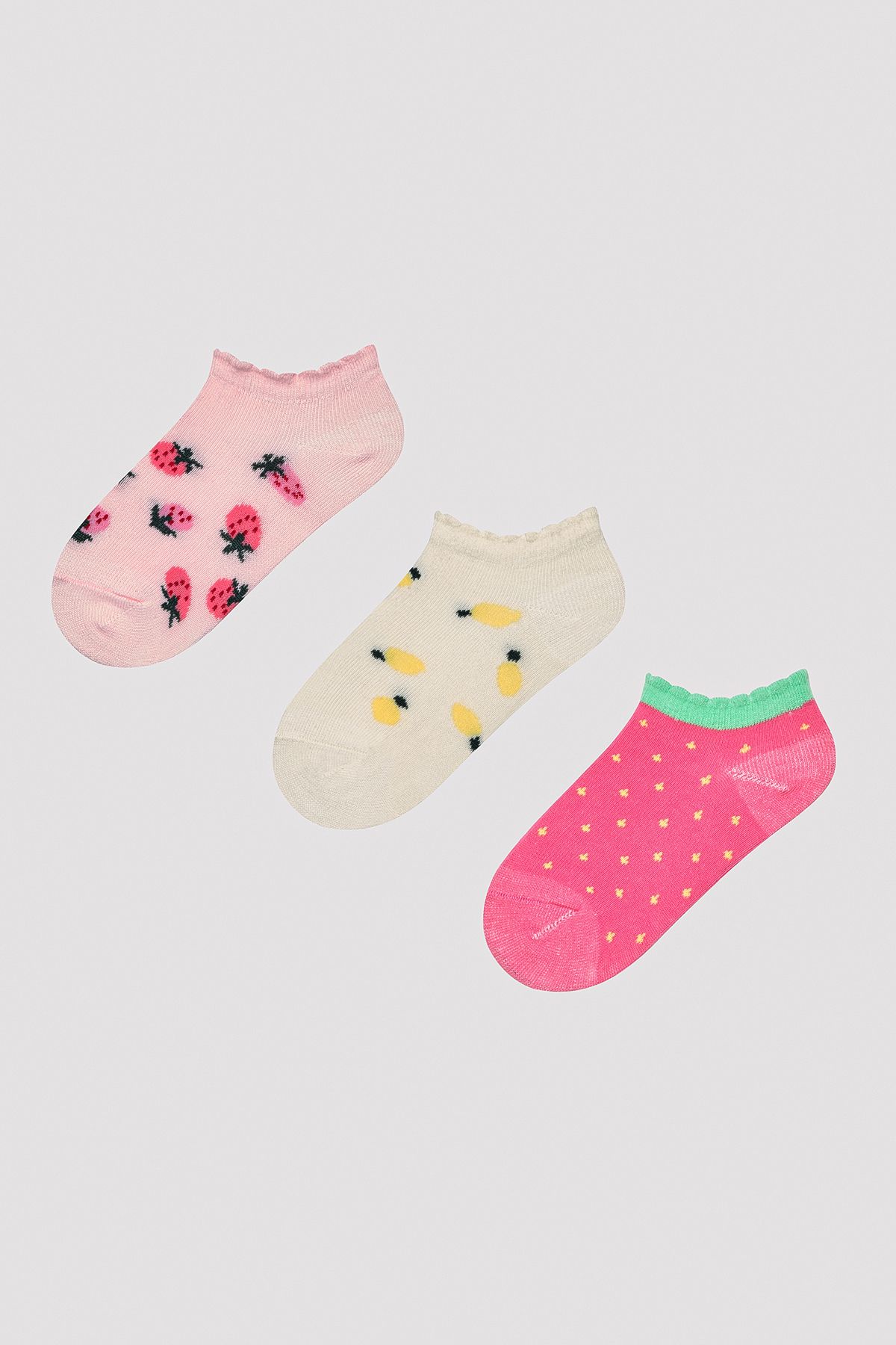Penti Kız Çocuk Fruit Çok Renkli 3lü Patik Çorap