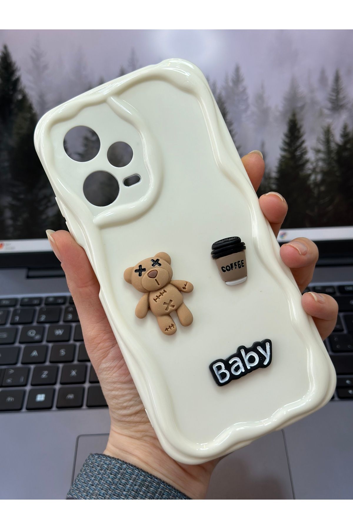 Go Aksesuar Xiaomi Redmi Note 12 Pro 5g Uyumlu Krem Baby Oyuncak Tasarımlı Silikon Kılıf