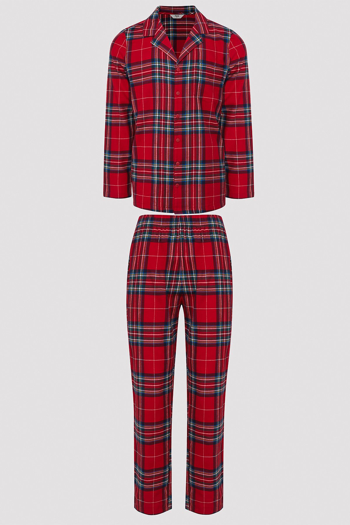 Penti Kırmızı Kareli Gömlek Pantolon Kırmızı Pijama Takımı