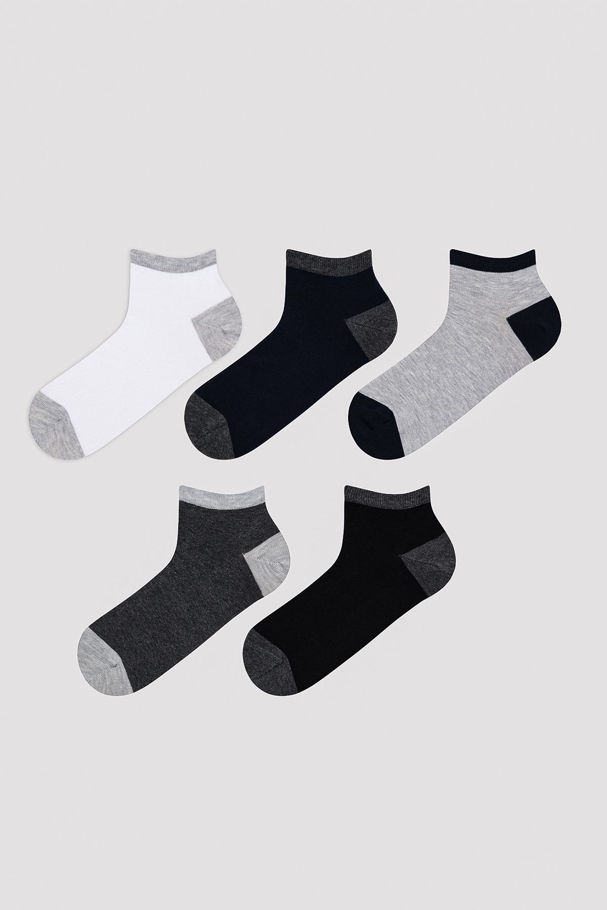 Penti Erkek Basic Colour Block Çok Renkli 5li Patik Çorap