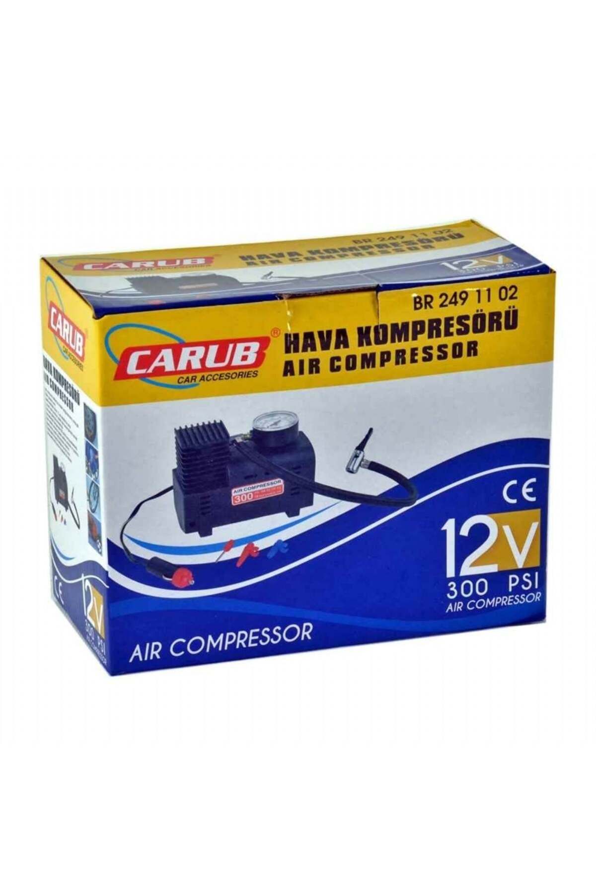 Carub 300 Psi 12v Güçlü Performans Siyah Hava Kompresörü