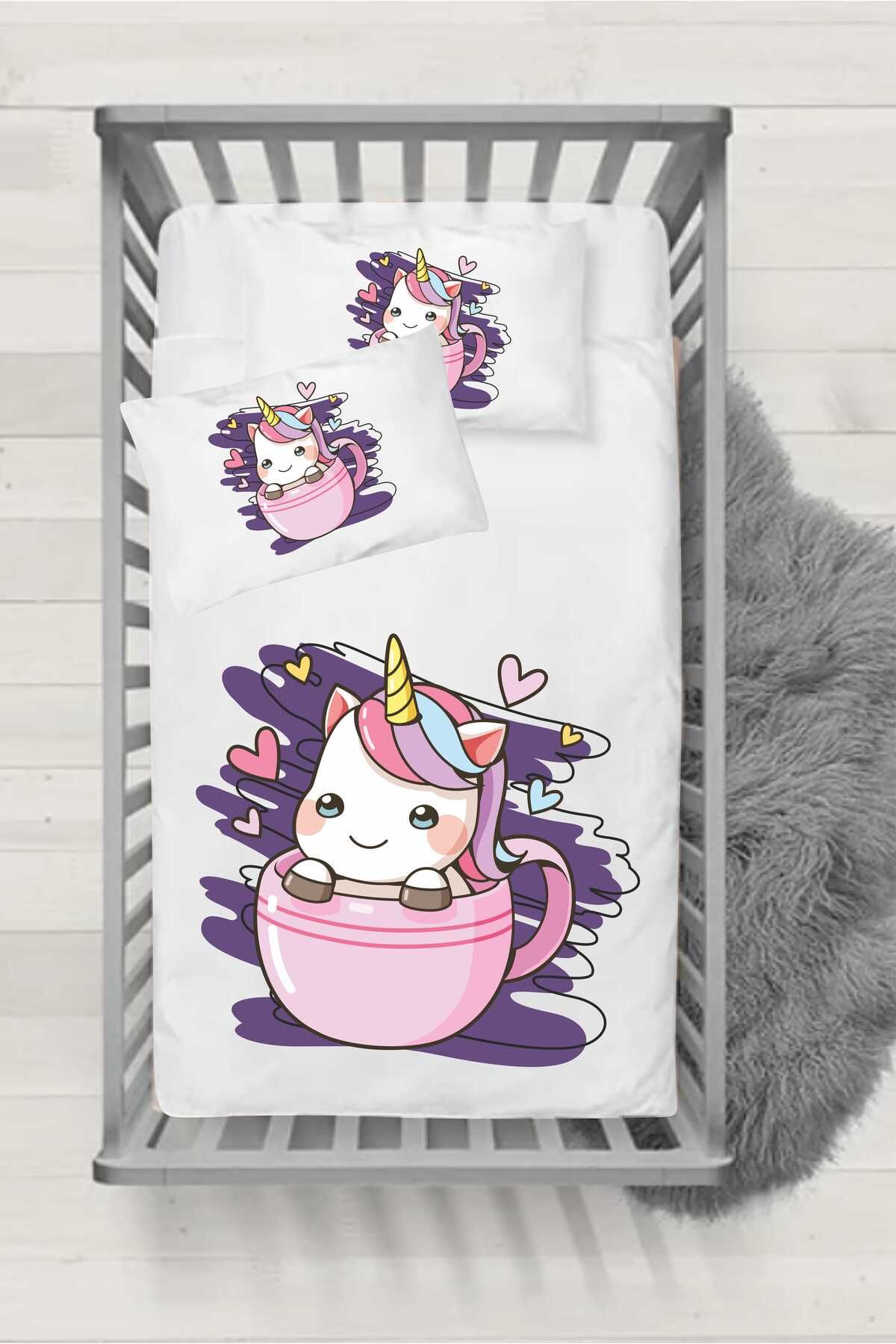 Ervastore Erv Seri100  Silikon Yorganlı Bebek Uyku Seti - Unicorn