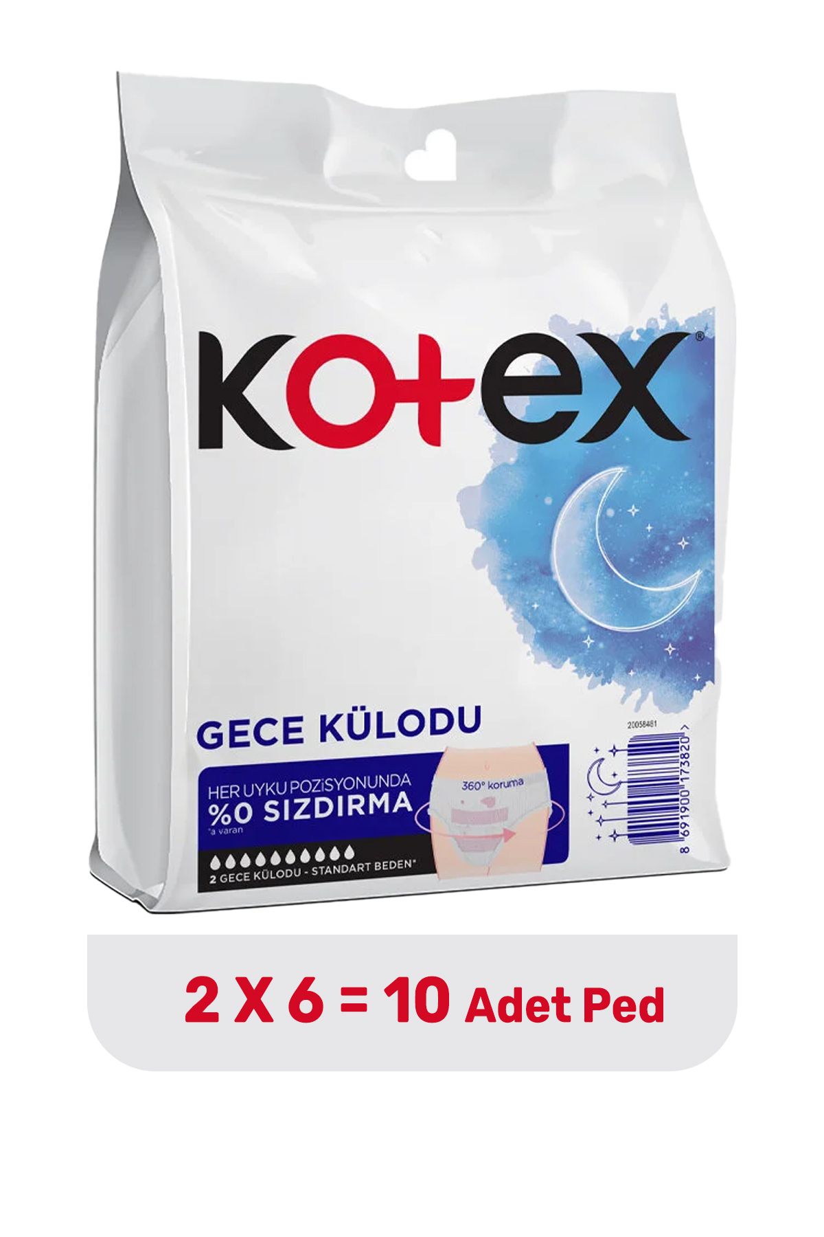 Kotex Regl Gece Külodu 6 Paket 12 Adet Ped