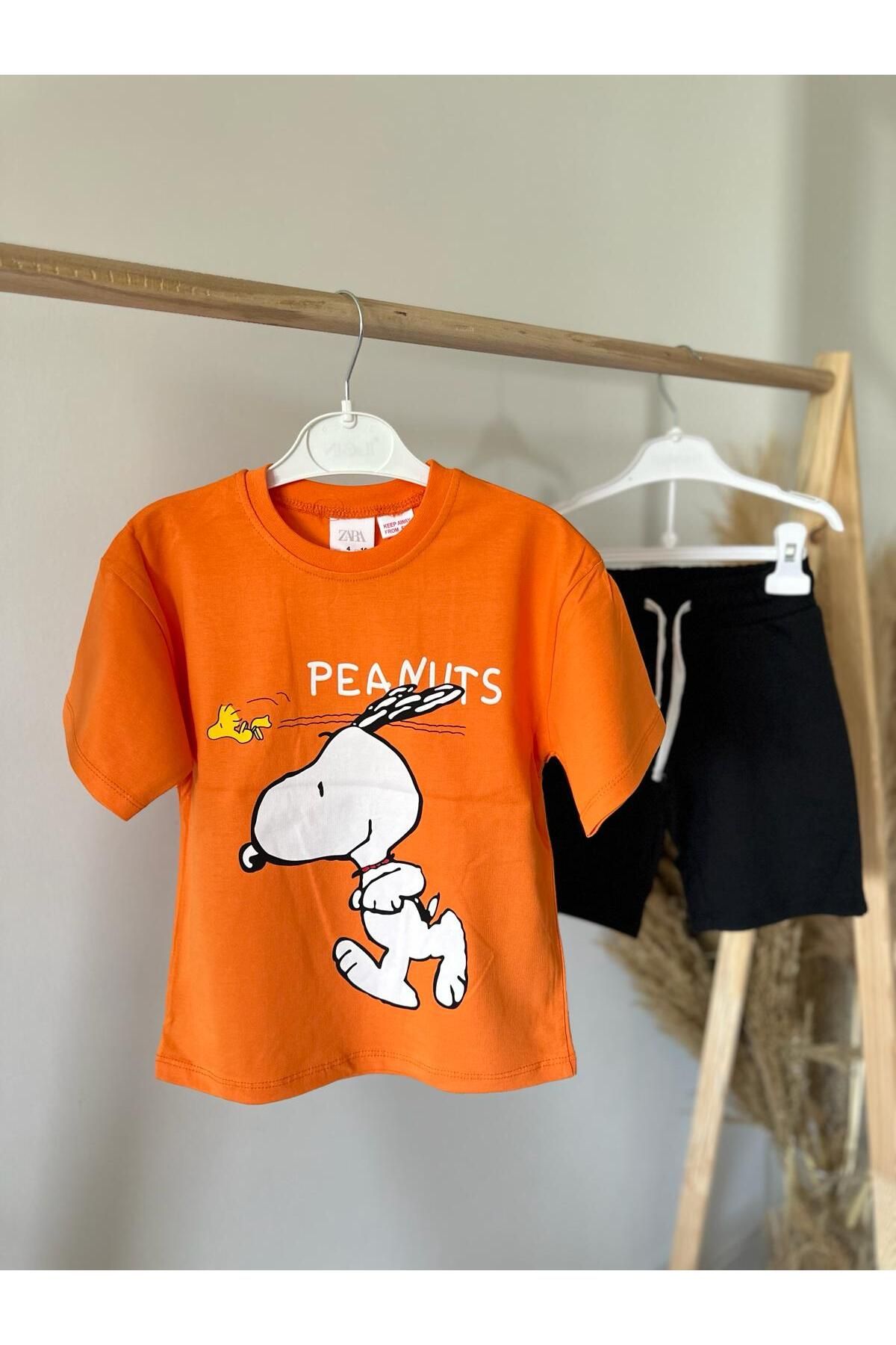 bubukidsbaby Peanuts Yazlık Şortlu Erkek Takım
