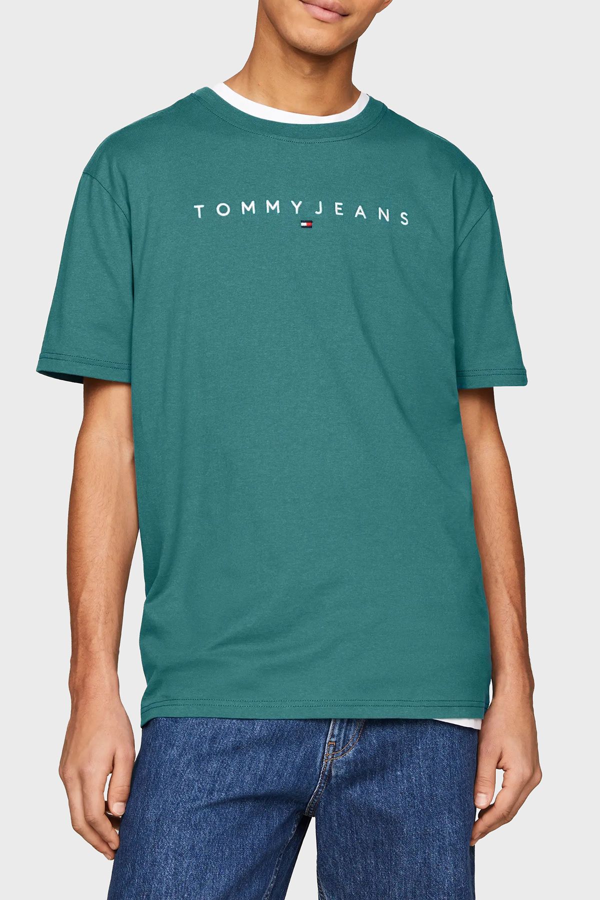 Tommy Jeans Pamuklu Regular Fit T Shirt Erkek T SHİRT DM0DM17993 CT0