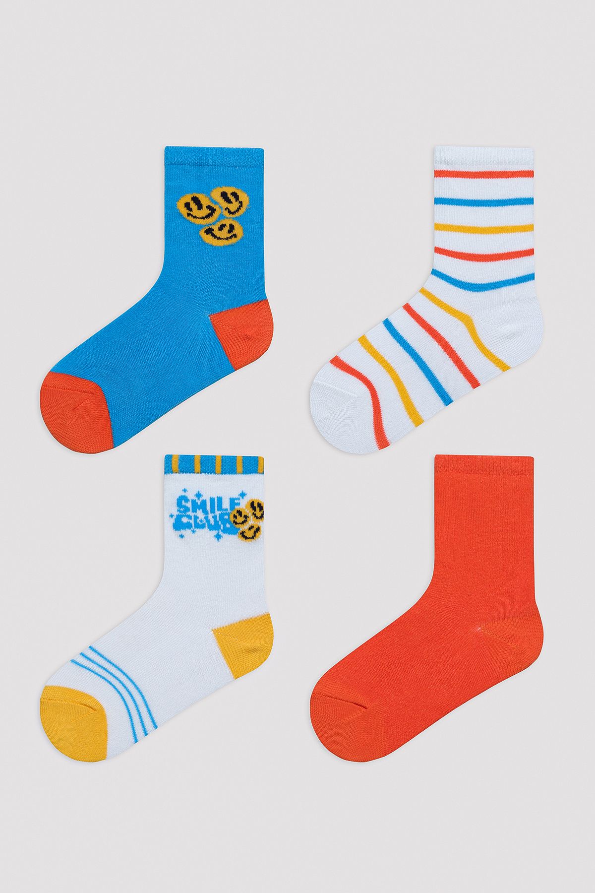 Penti Erkek Çocuk Smile Mavi 4lü Soket Çorap