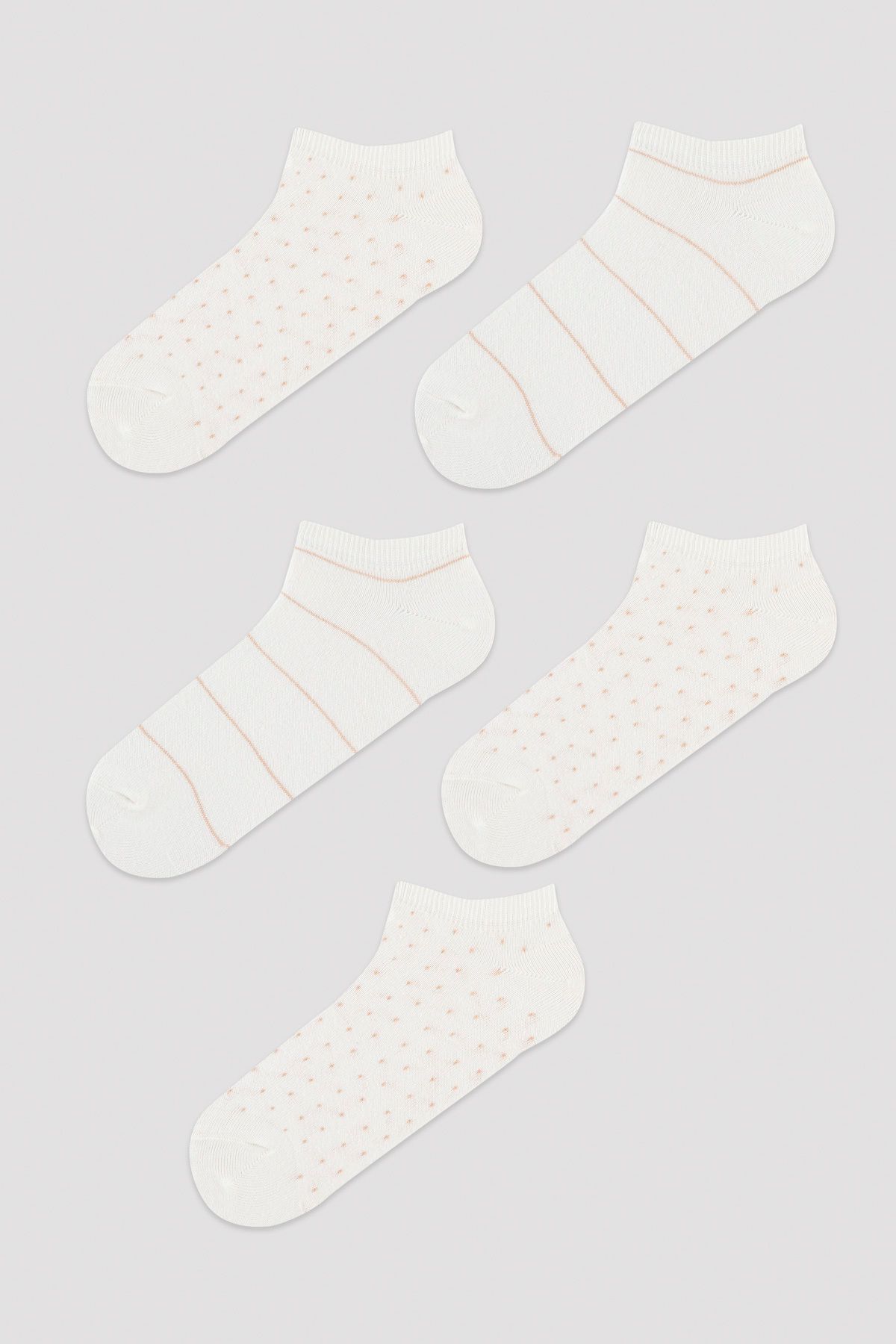 Penti Kahverengi Detaylı 5li Patik Çorap