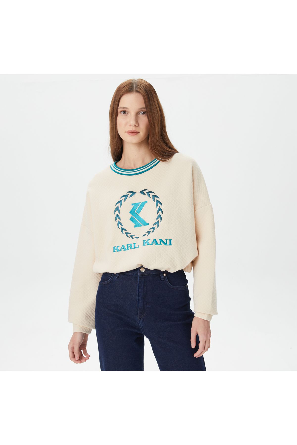 KARL KANI Signature Kadın Beyaz Sweatshirt