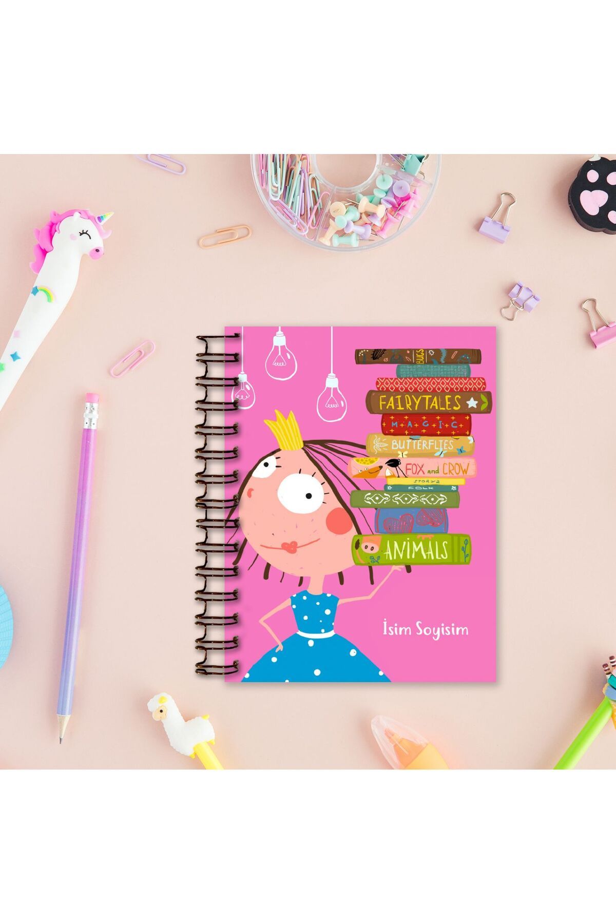 Miya Design Kitapsever Prenses Tarihsiz Stickerlı Çocuk Ajandası