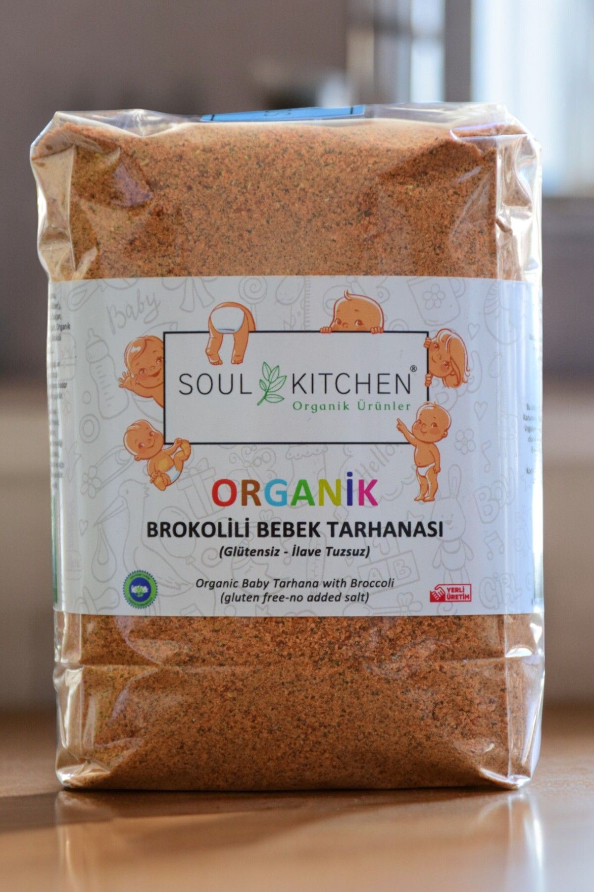 Soul Kitchen Organik Ürünler Organik Brokolili Bebek Tarhanası 500gr (Glütensiz) (İlave Tuzsuz)