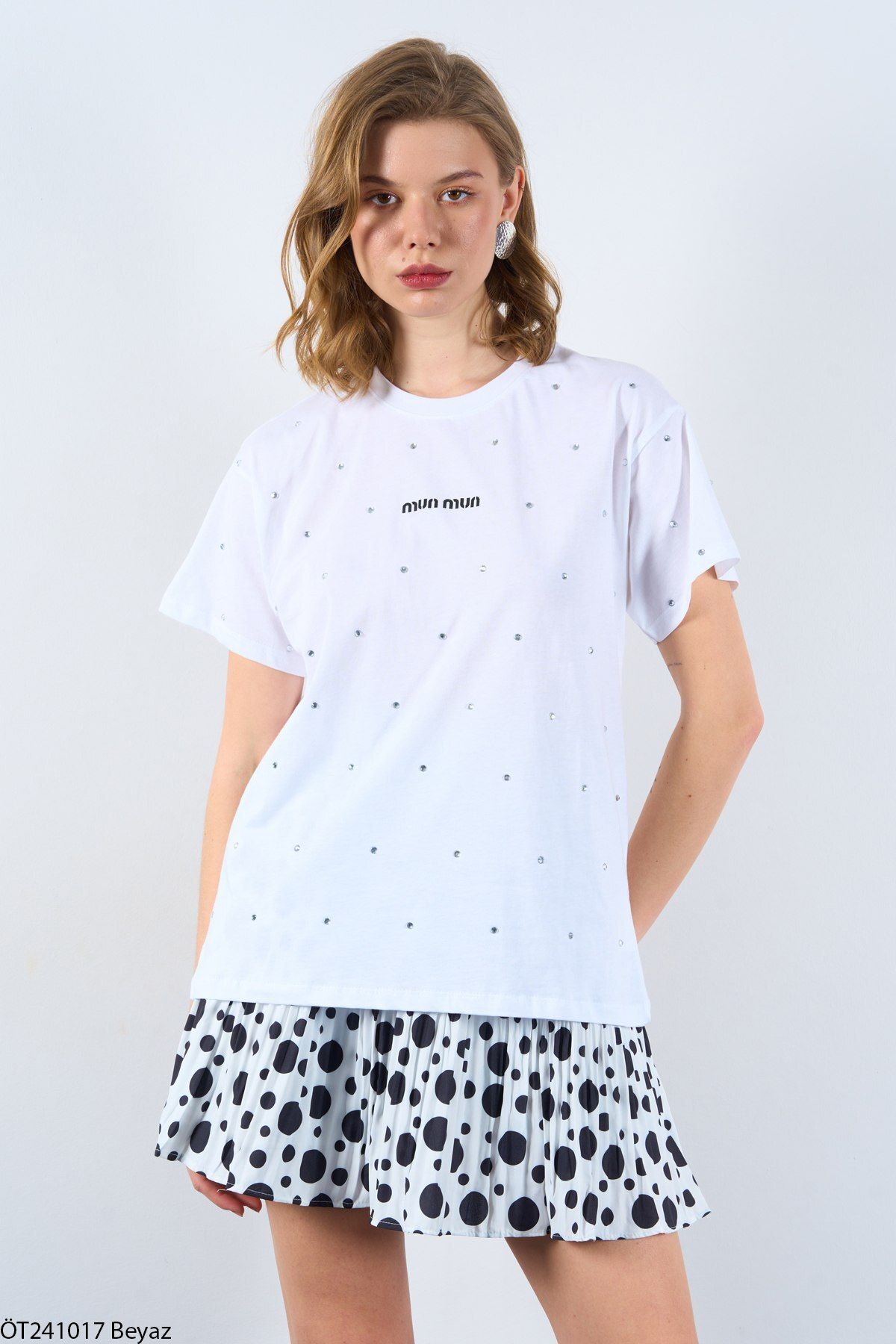 Qu Style Mun Mun T-Shirt Beyaz