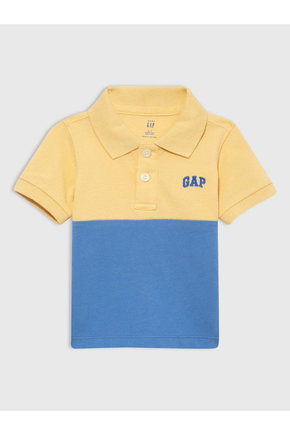 GAP Erkek Bebek Sarı Gap Logo Colorblock Pique Polo Yaka T-Shirt