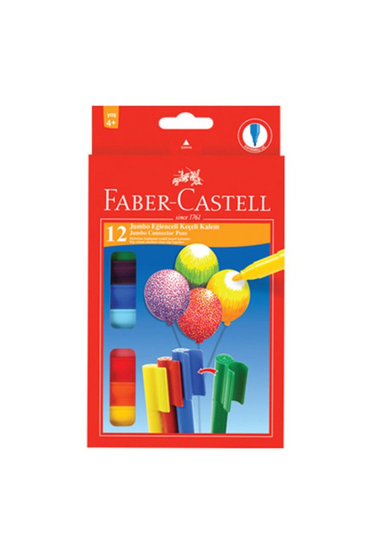 Faber Castell Faber Jumbo Eğlenceli Keçeli Kalem Jumbo 12 Renk