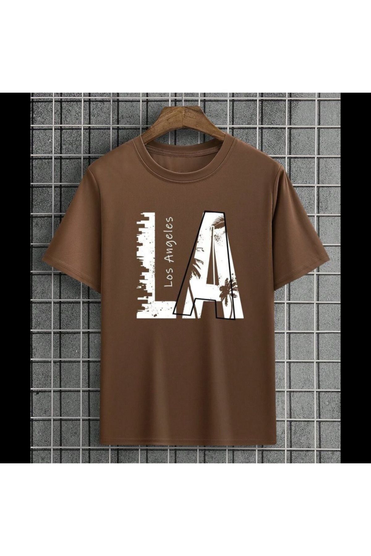 NİCE - Unisex Los Angeles Oversize Baskılı Yazlık T-Shirt