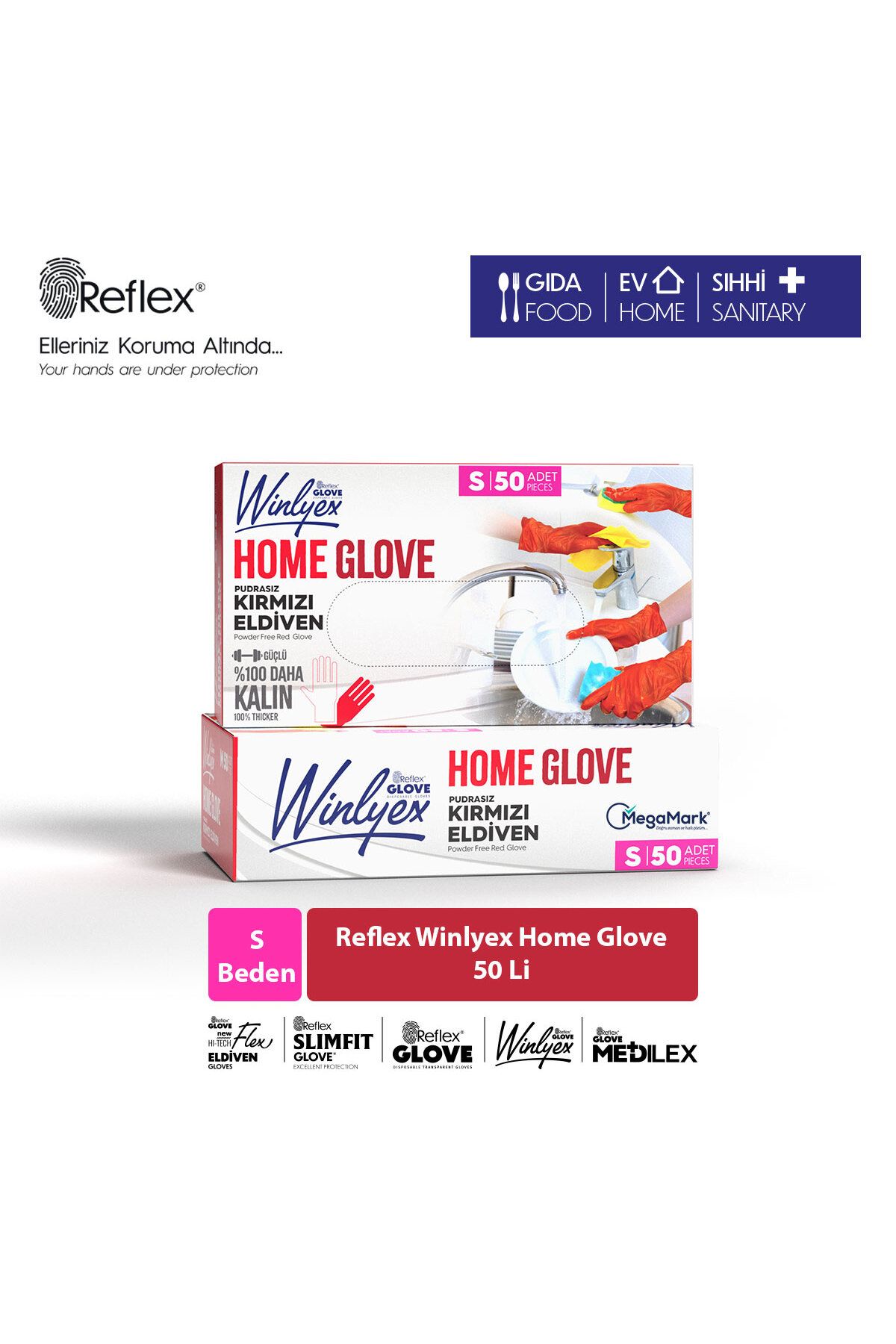 Reflex Winlyex Home Glove Pudrasız Kırmızı Eldiven S Beden
