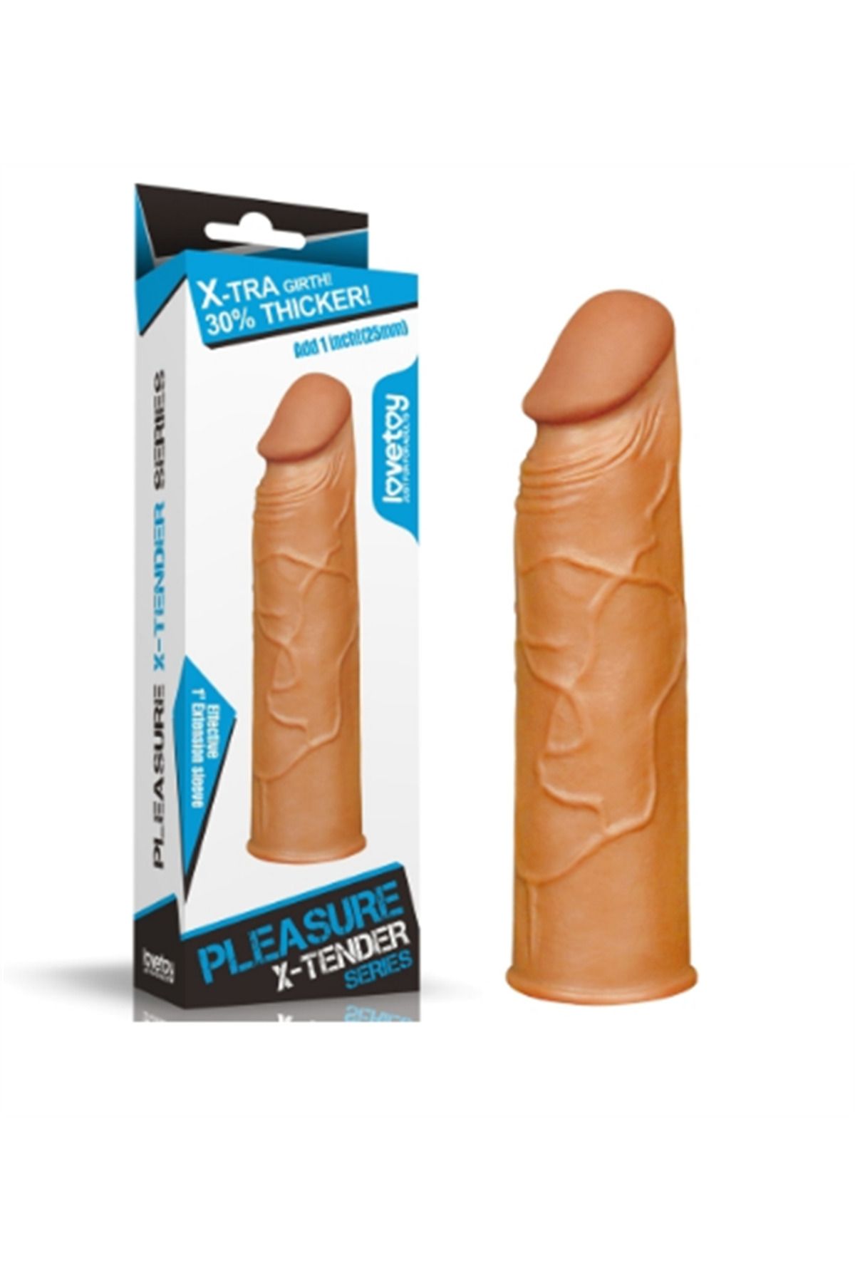 Saklı Sepet 3 CM Dolgulu Realistik Penis Kılıfı Uzatmalı Prezervatif