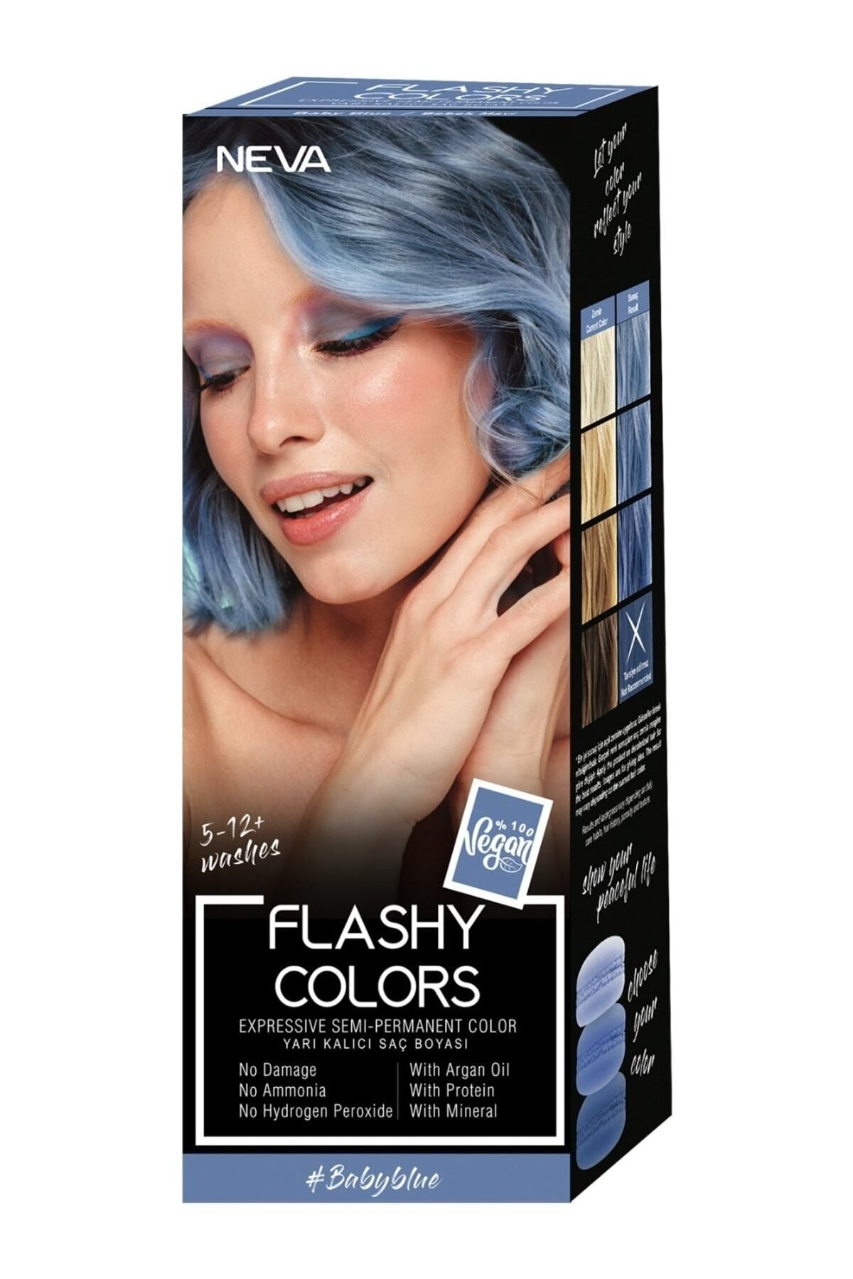 Flashy Colors Flashy Color Bebek Mavi 100ml Vegan Direkt Uygulanan Saç Boyası