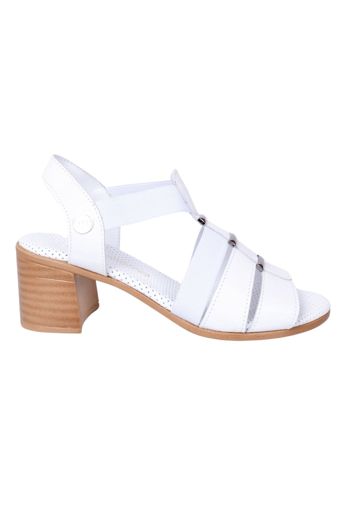 Mammamia D24YS-1500 Beyaz Kadın Deri Sandalet