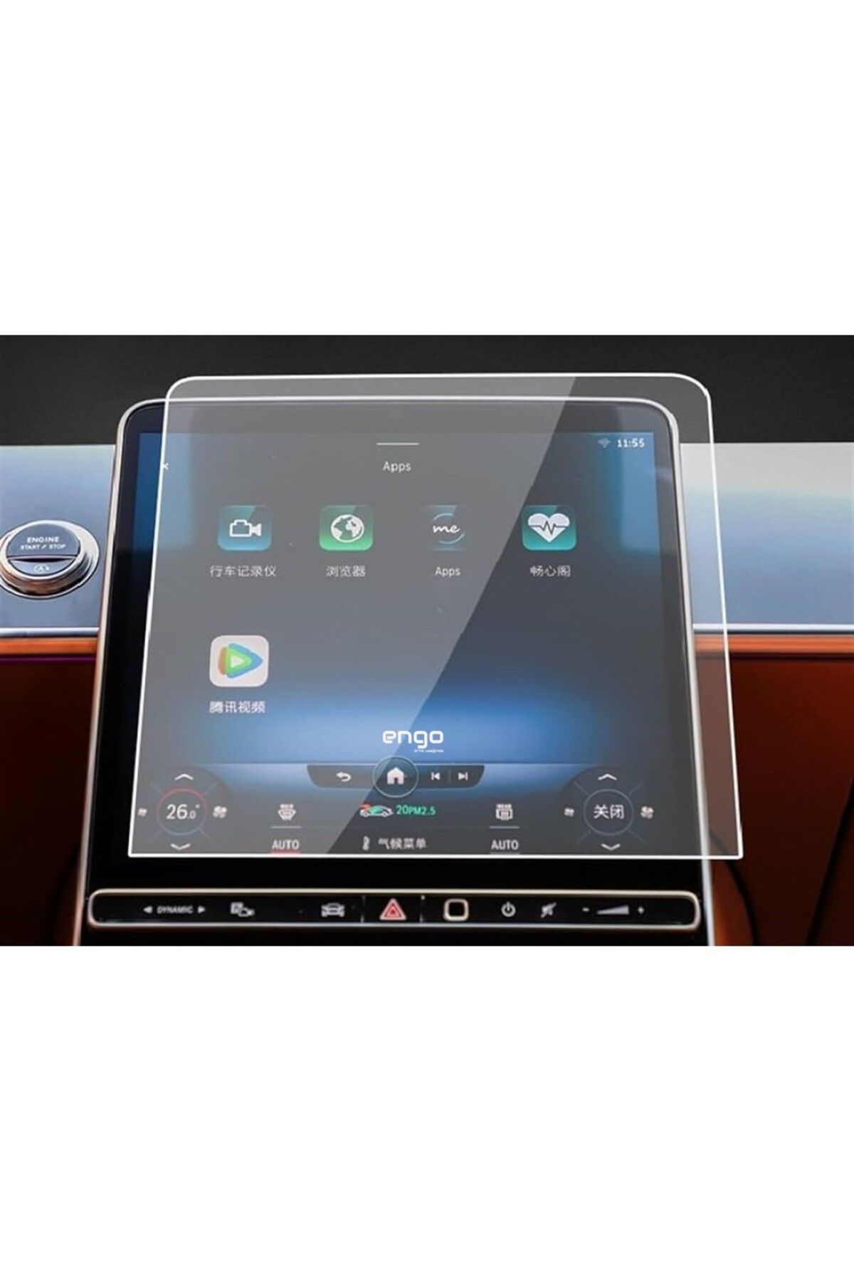 Engo Mercedes EQE 350+12.8 İnç Mat Ekran Koruyucu Multimedya
