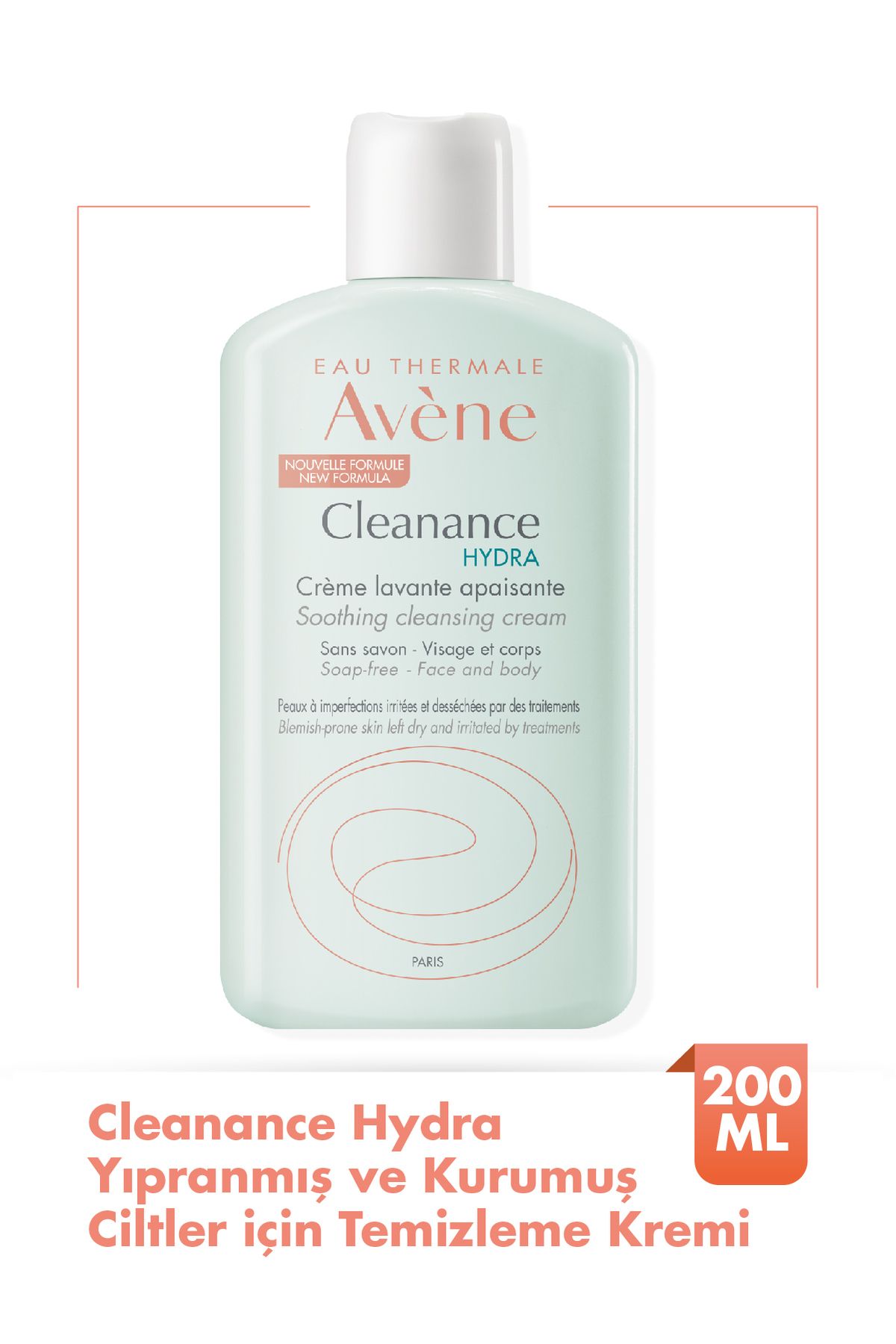 Avene CLEANANCE HYDRA Yıpranmış ve Kurumuş Ciltler İçin Temizleme Kremi  (200 ml)