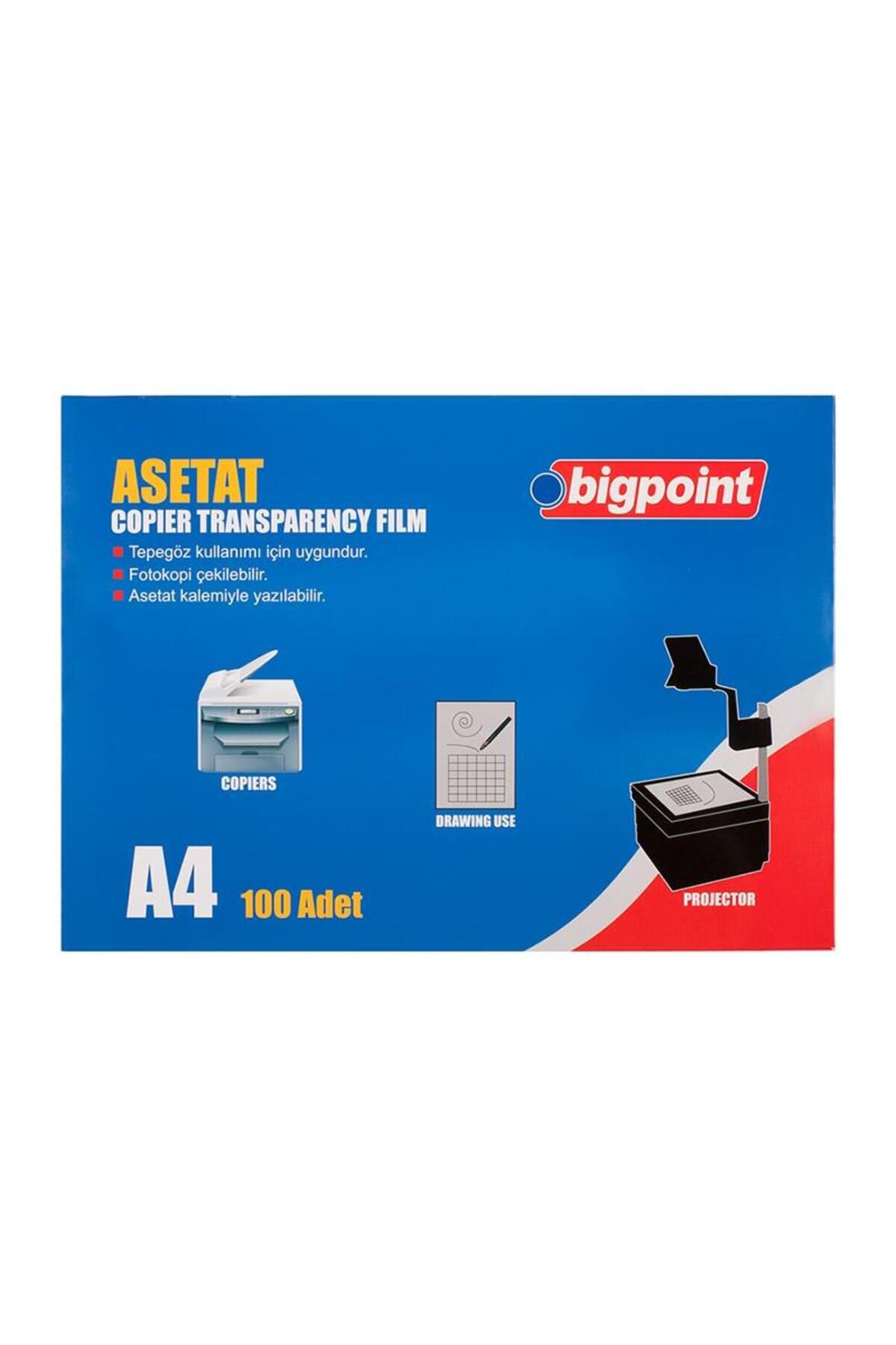 Bigpoint Fotokopi Asetatı A4 100 Mikron 100'lü Kutu