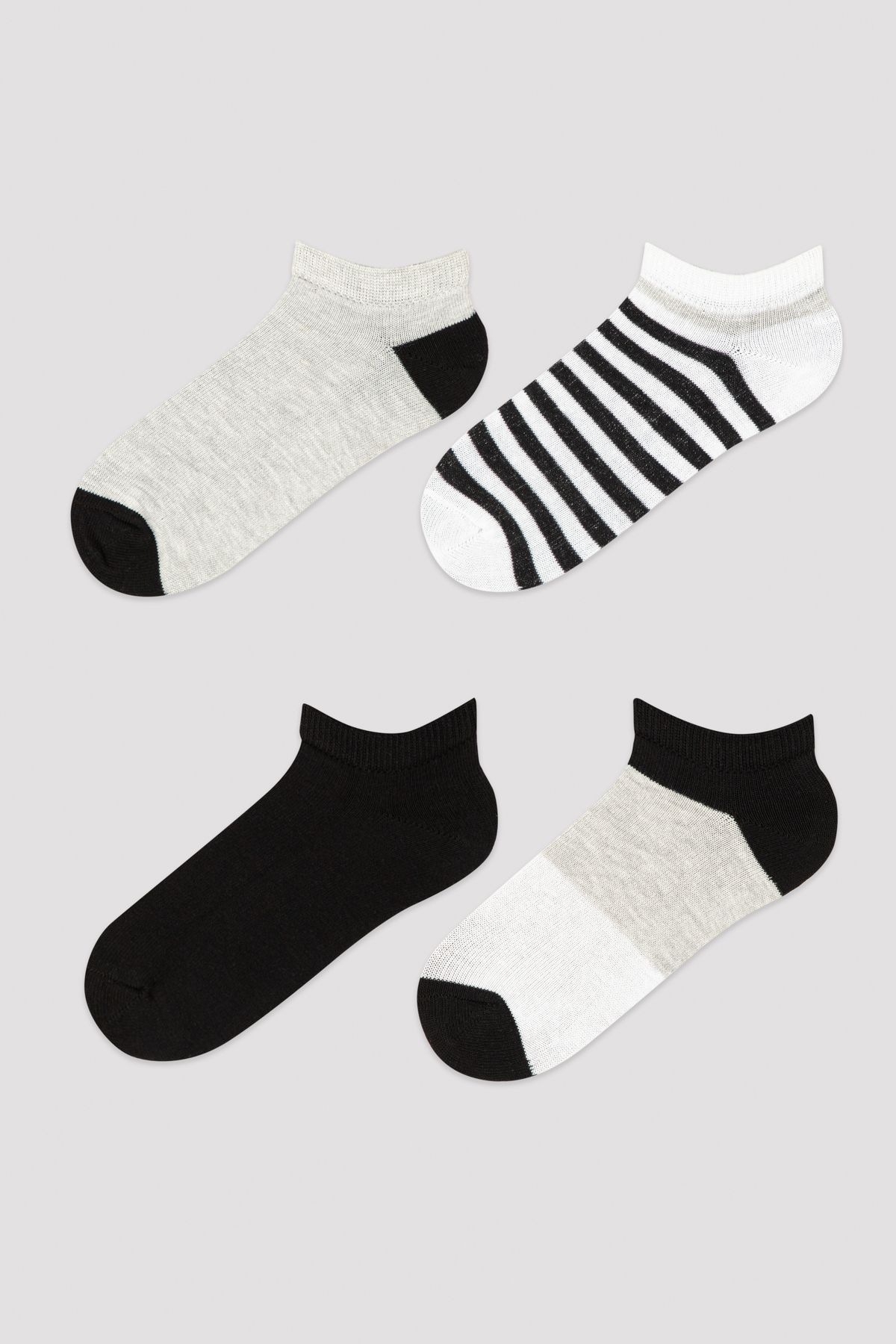 Penti Çok Renkli Erkek Çocuk Shades Of Grey 4lü Patik Çorap