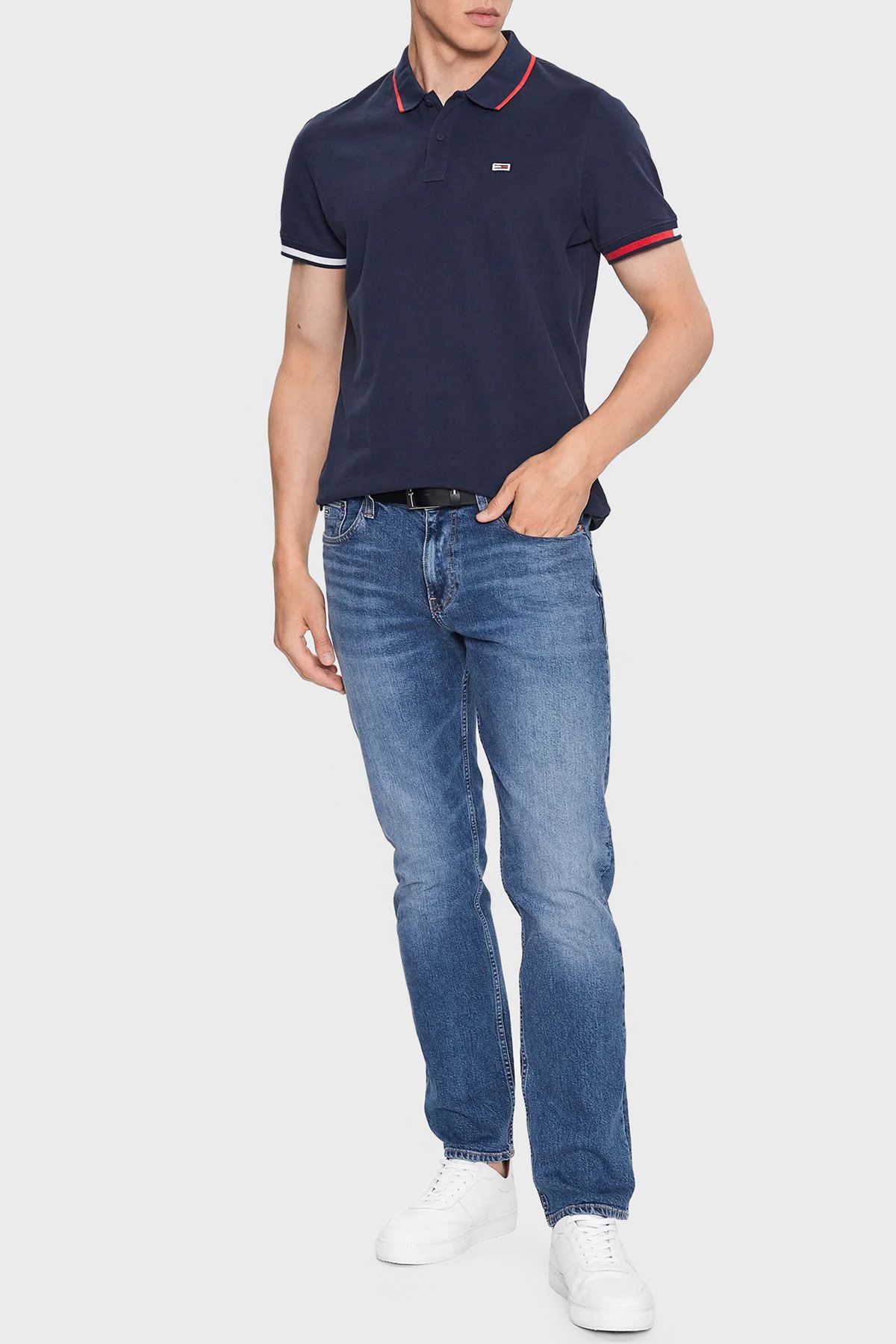 Tommy Jeans Organik Pamuklu Regular Fit Polo Yaka T Shirt Erkek POLO YAKA T SHİRT DM0DM12963 C1G