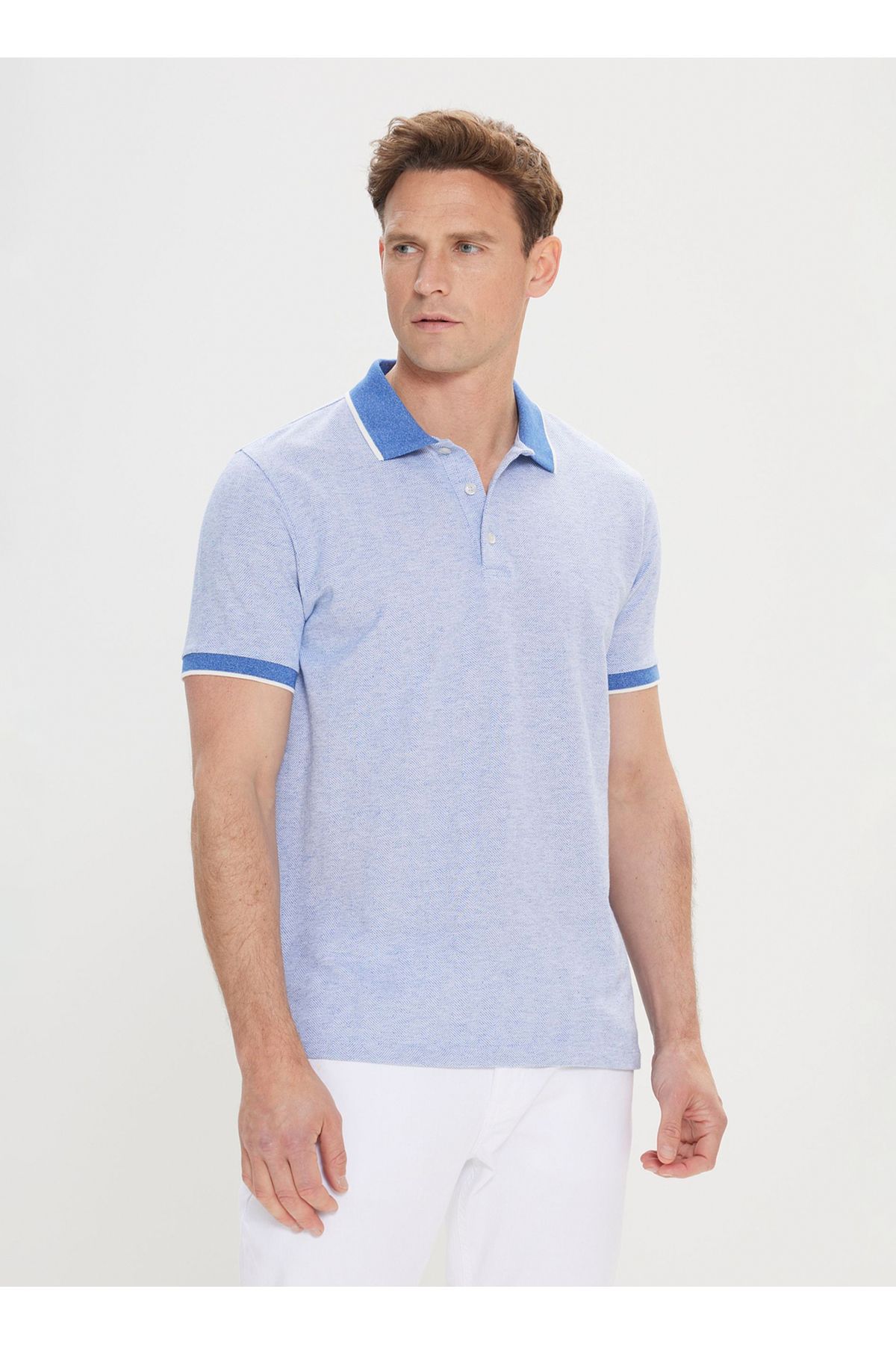 Altınyıldız Classics Mavi Erkek Polo T-shirt 4a4824200026