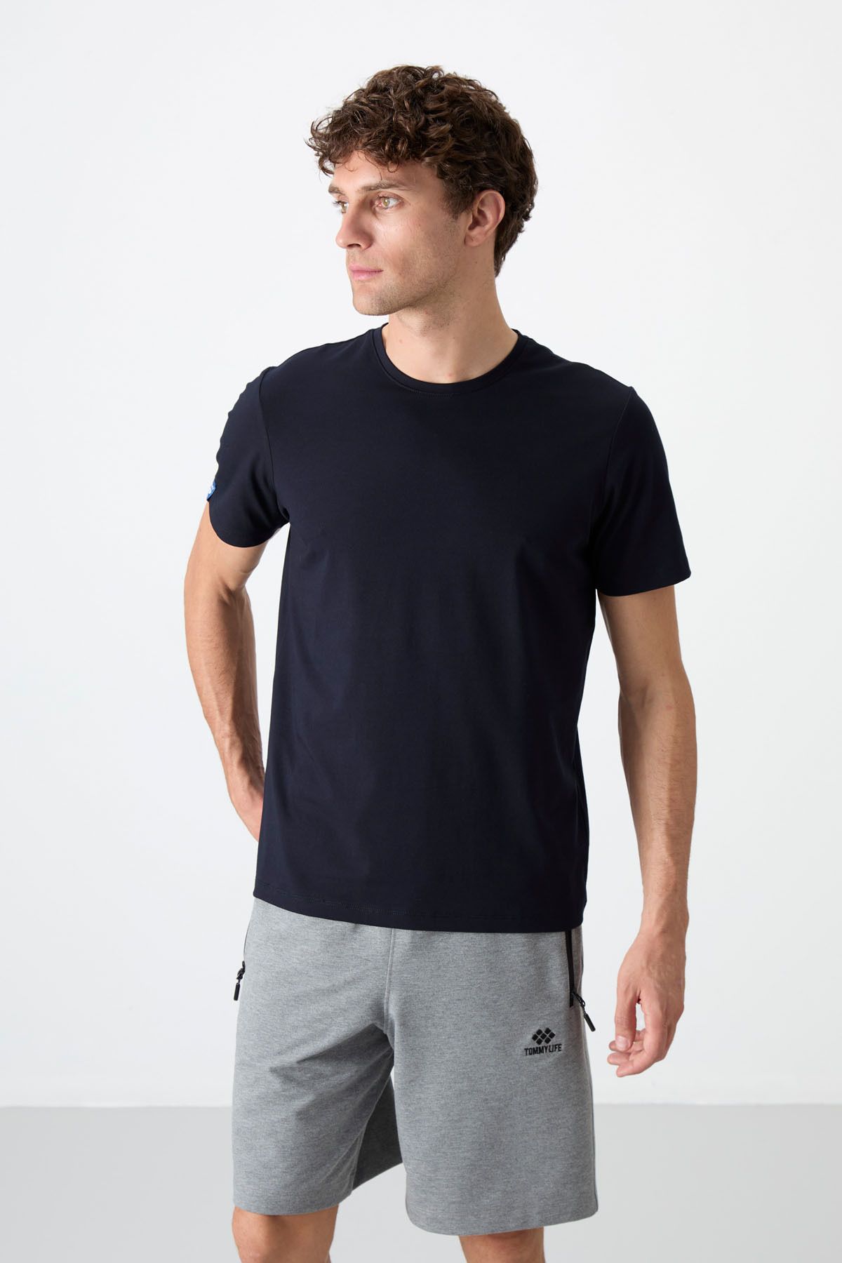TOMMY LIFE Lacivert Erkek Basic Kısa Kol Standart Kalıp O Yaka T-shirt - 87911