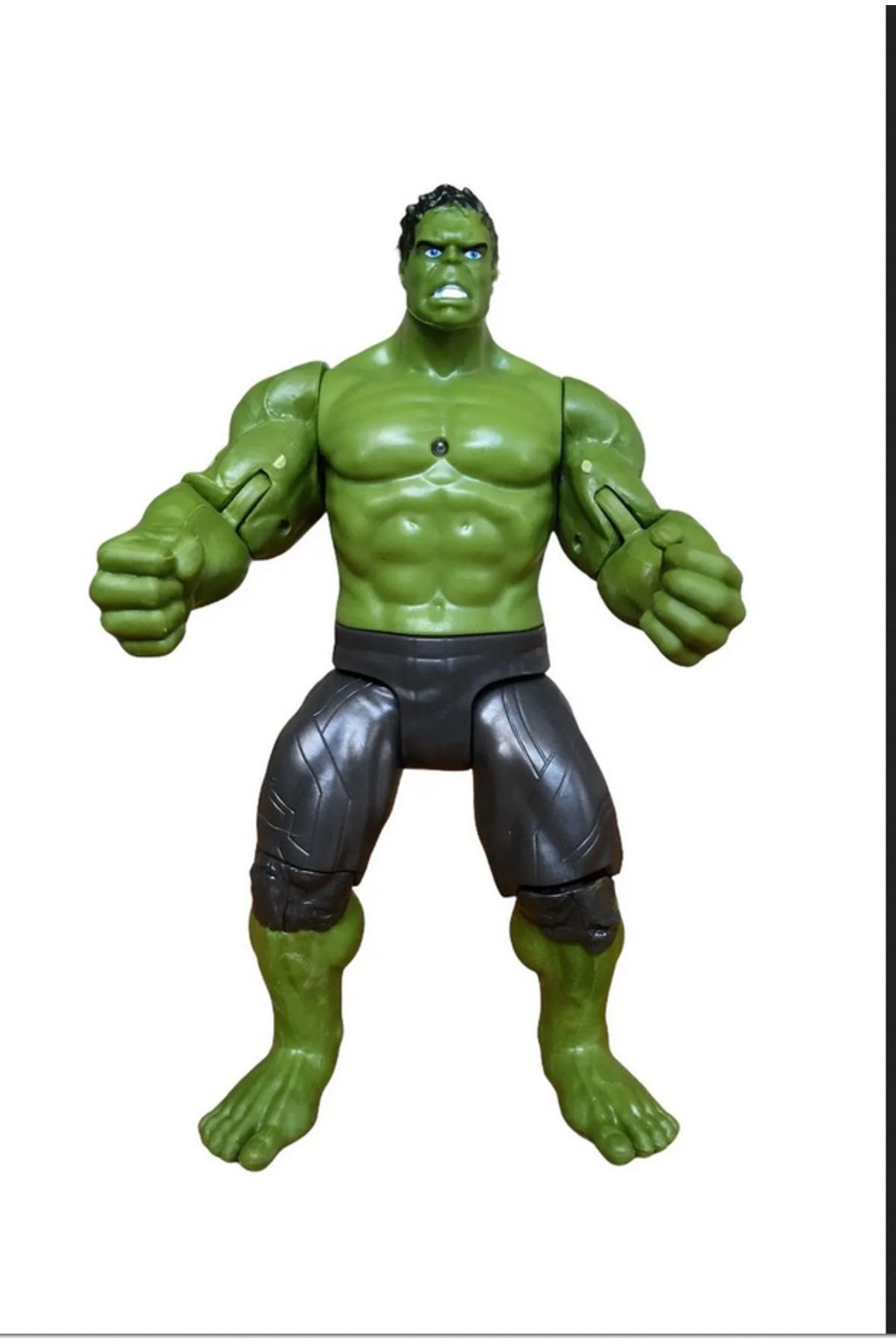ZEYSHOPİNG 17 Cm Hulk Yeşil Dev Robert Bruce Banner Işıklı Eklemleri Haraketli Sopalı Egıtıcı Oyuncak