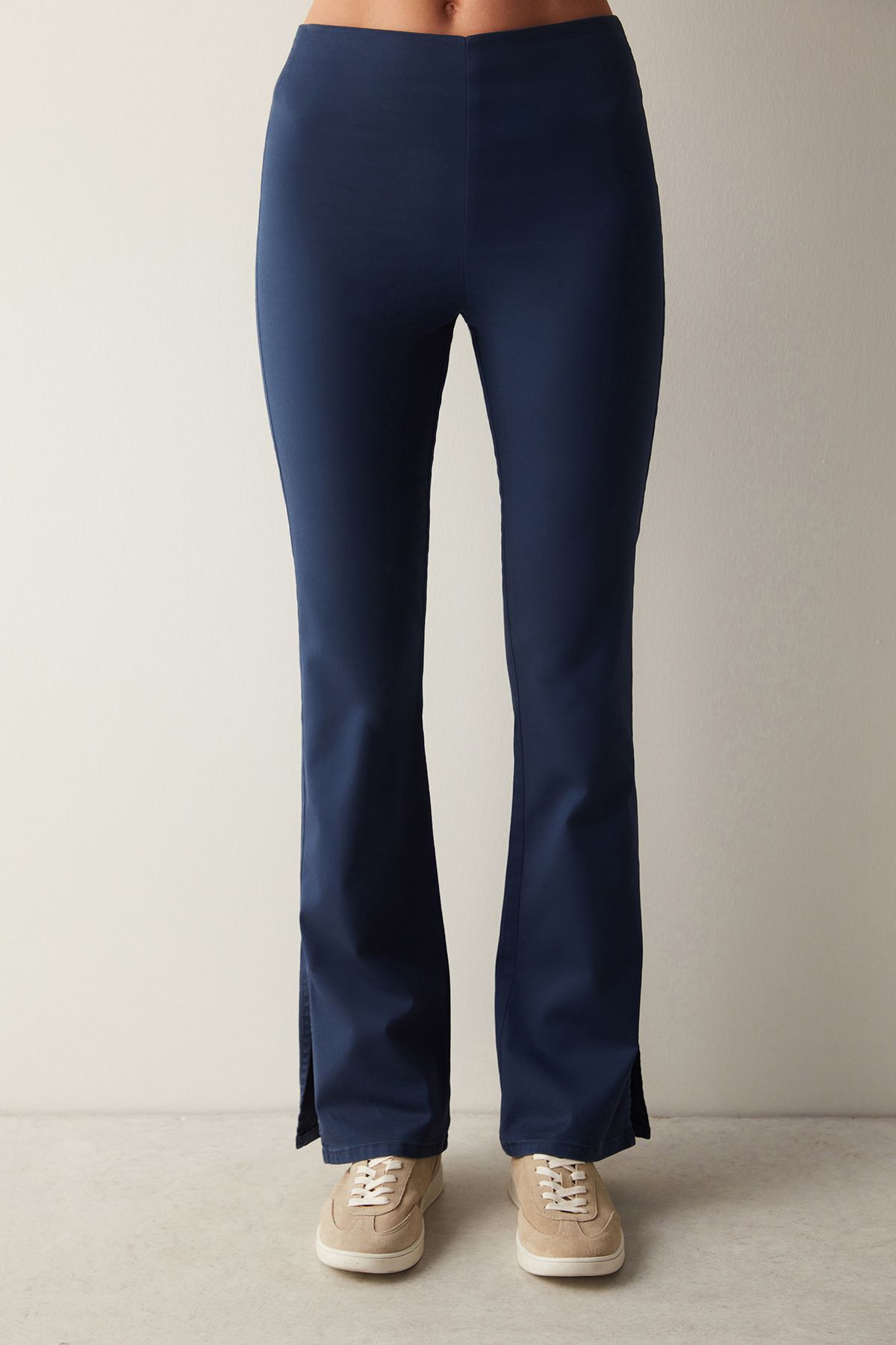 Penti Mavi Yüksek Bel Jean Görünümlü Flare Ispanyol Paça Pantolon