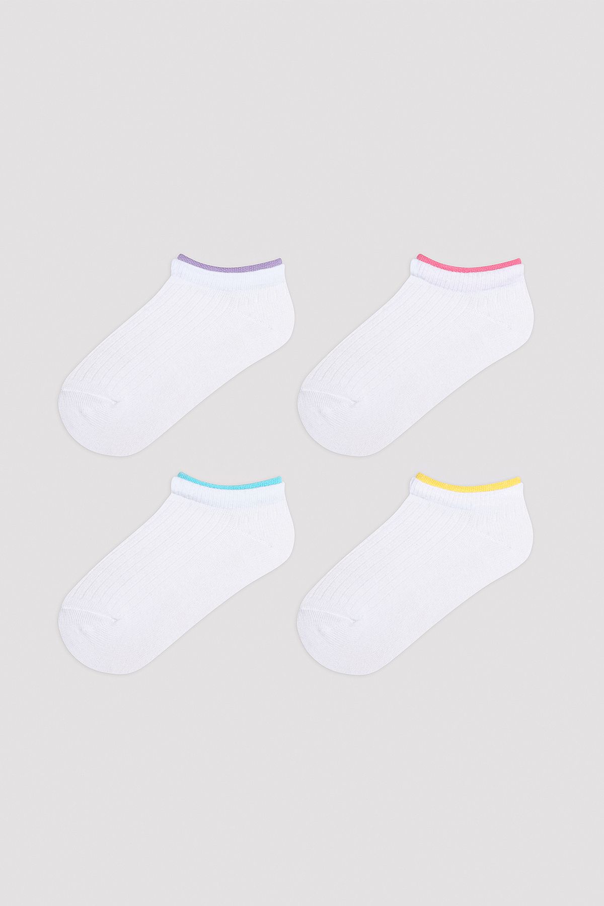 Penti Kız Çocuk Thin Lines Beyaz 4lü Patik Çorap