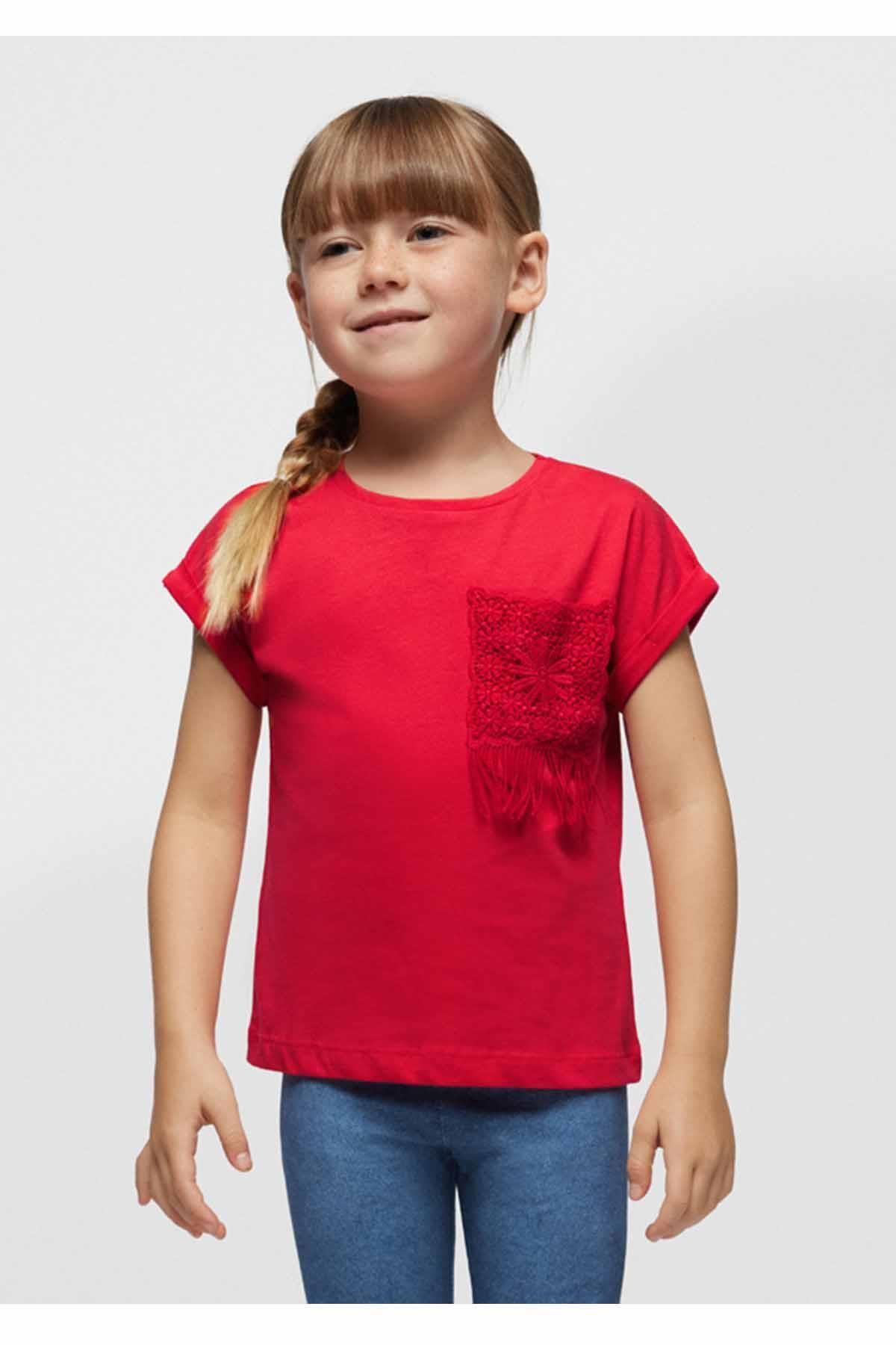 Mayoral Yazlık Kız Kısa Kol T-shirt Kırmızı