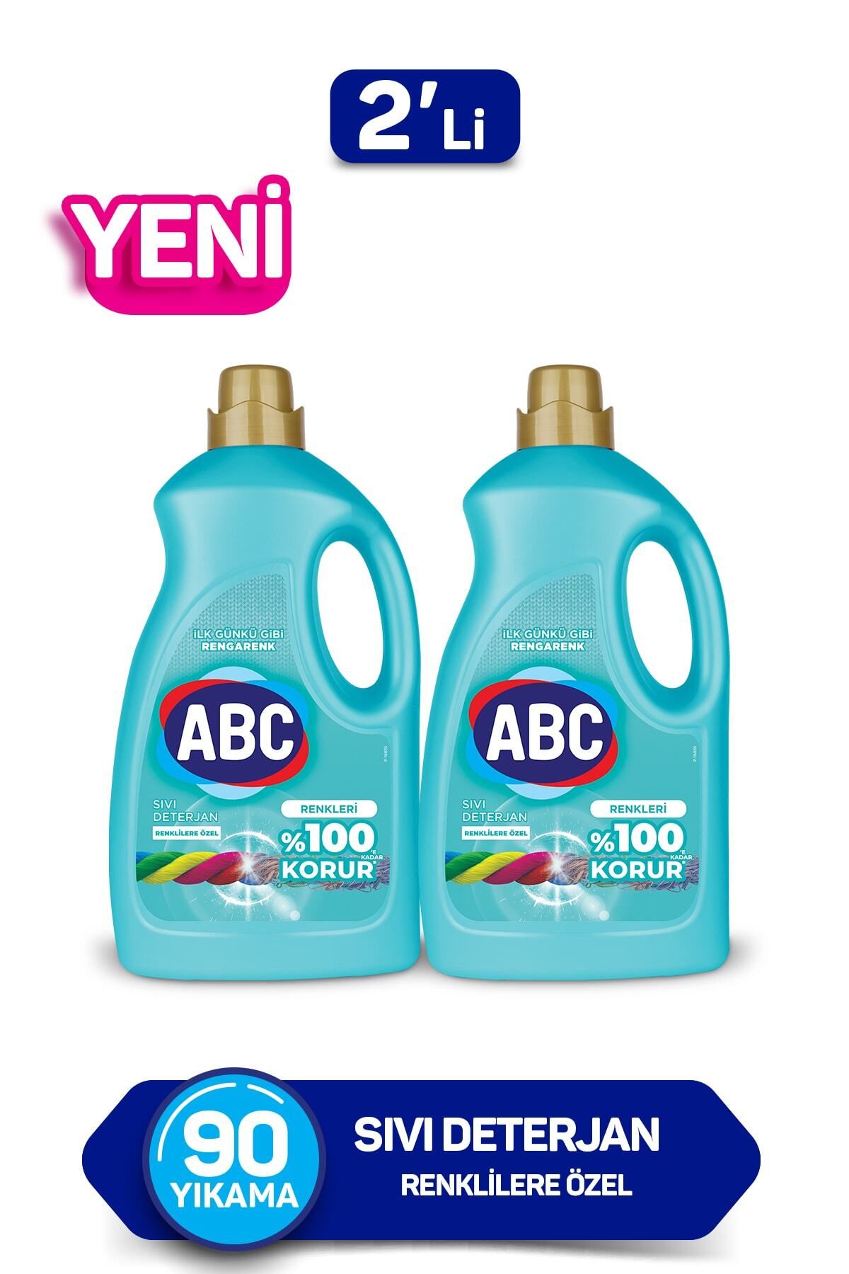 ABC Renklilere Özel Sıvı Çamaşır Deterjan 2 X 2,7 Lt