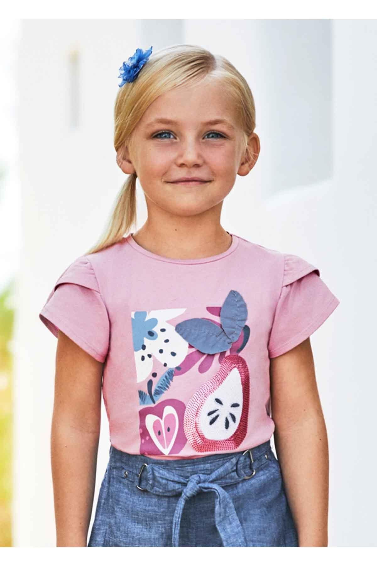 Mayoral Yazlık Kız Kısa Kol T-shirt - Lila
