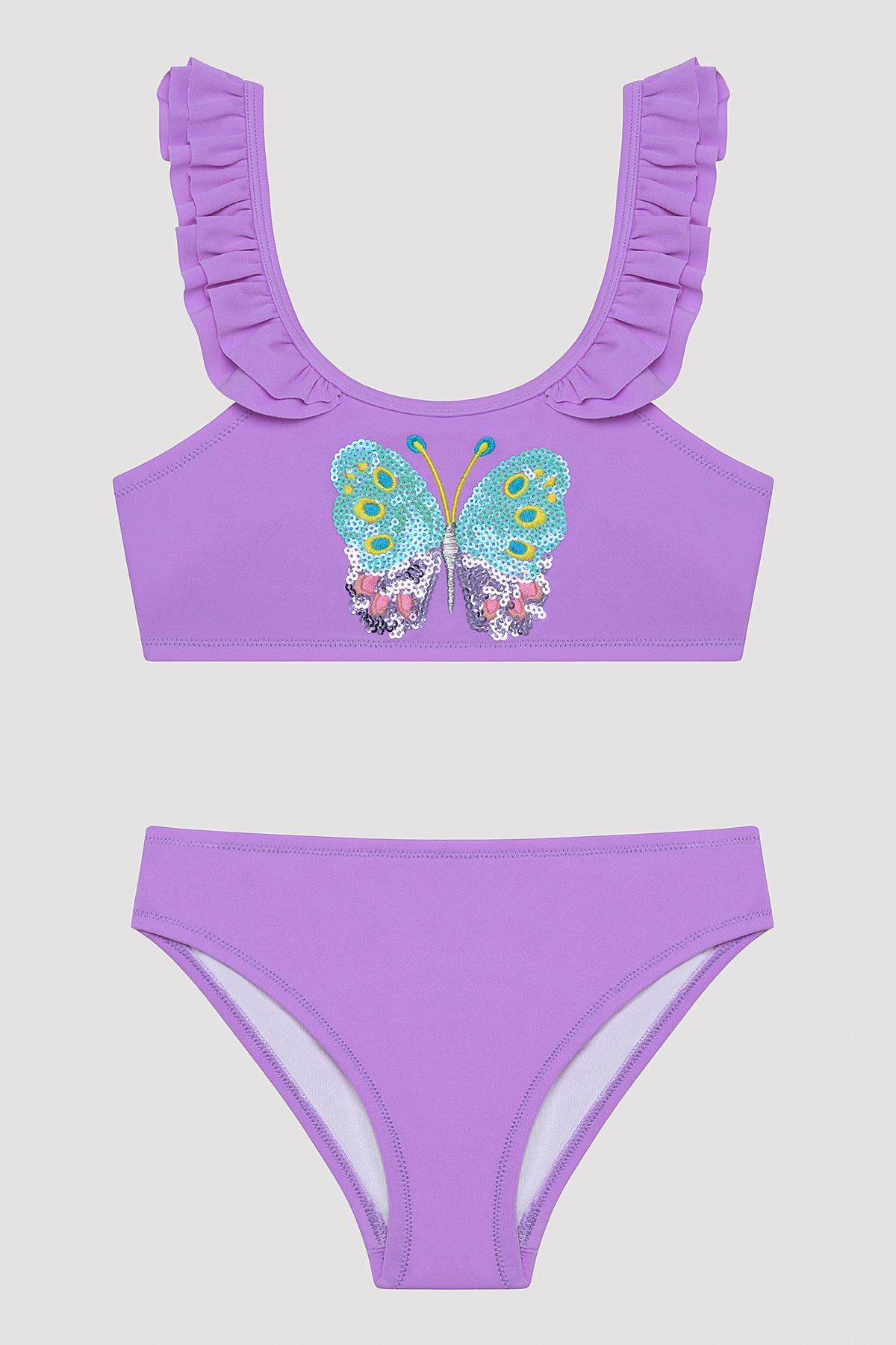 Penti Kız Çocuk Butterfly Halter Lila Bikini Takımı