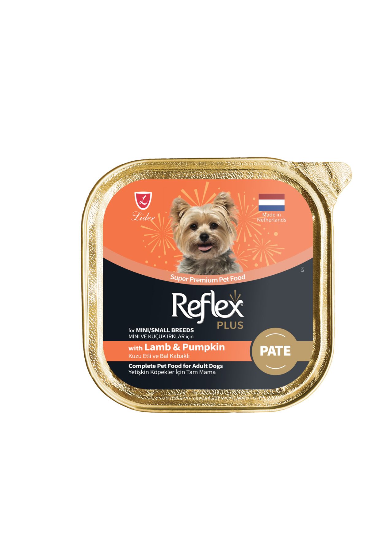 Reflex Plus Alu Tray 85 g Kuzu Etli ve Bal Kabaklı Pate Kıyılmış Mini ve Küçük Irk Köpekler için Yaş mama