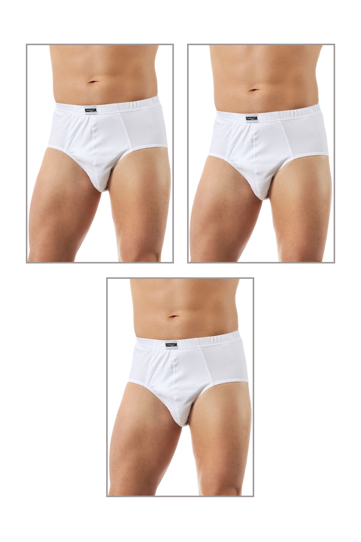 ÖZKAN underwear Özkan 0037 3'lü Paket Erkek Pamuklu Penye Süprem Esnek Rahat Slip Külot