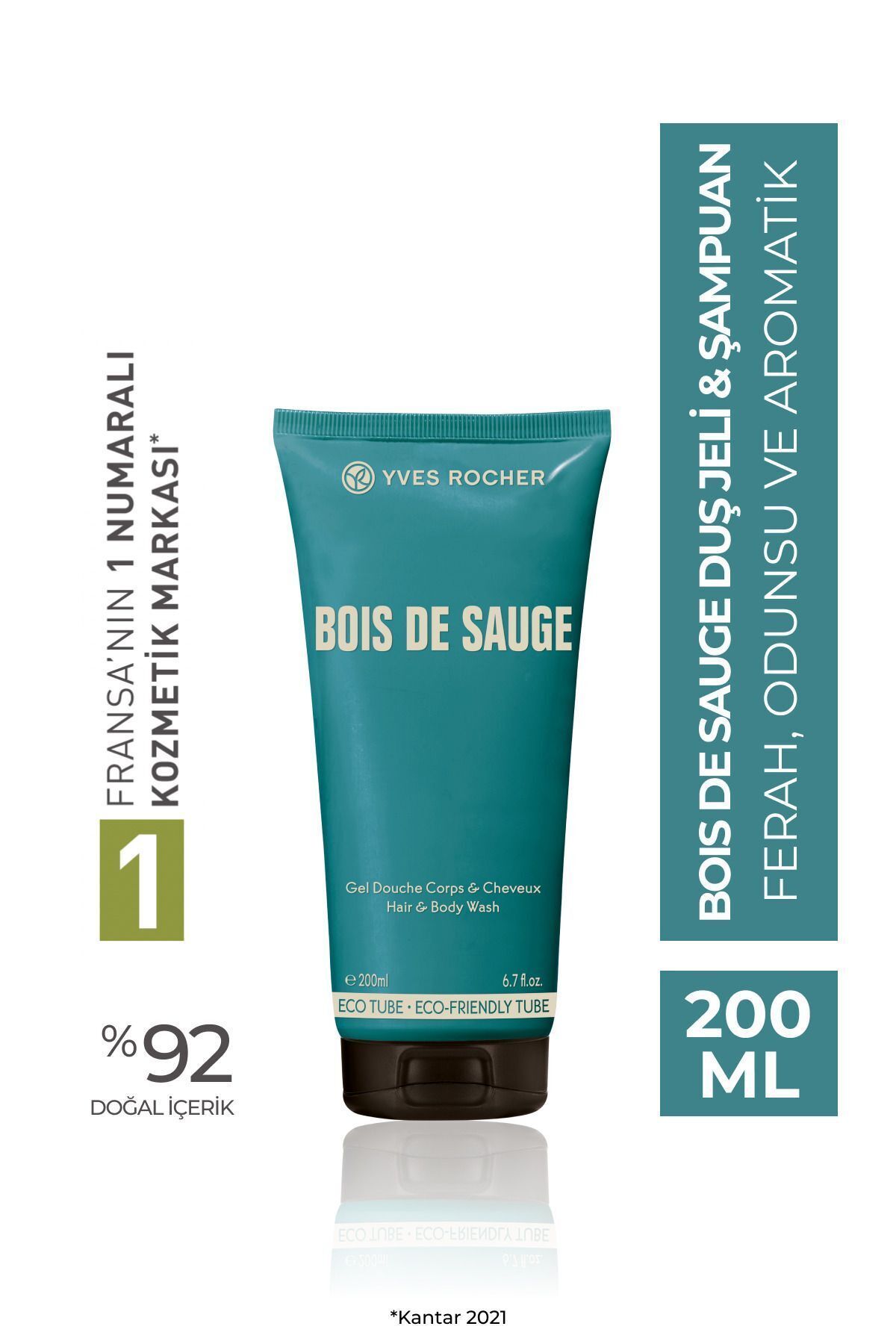 Yves Rocher Bois De Sauge - Saç Ve Vücut Şampuanı-200 Ml / Şampuan Masaj Fırçası Hediye