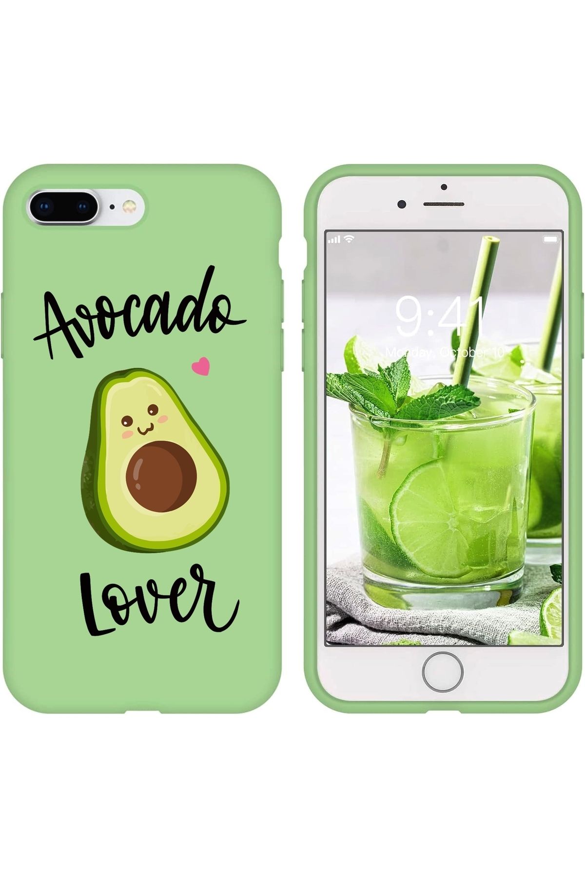 izzytech İphone 8 Plus Için Kılıf, Iphone 7 Plus Kılıf, Yumuşak Silikon ,avakado Tasarımlı