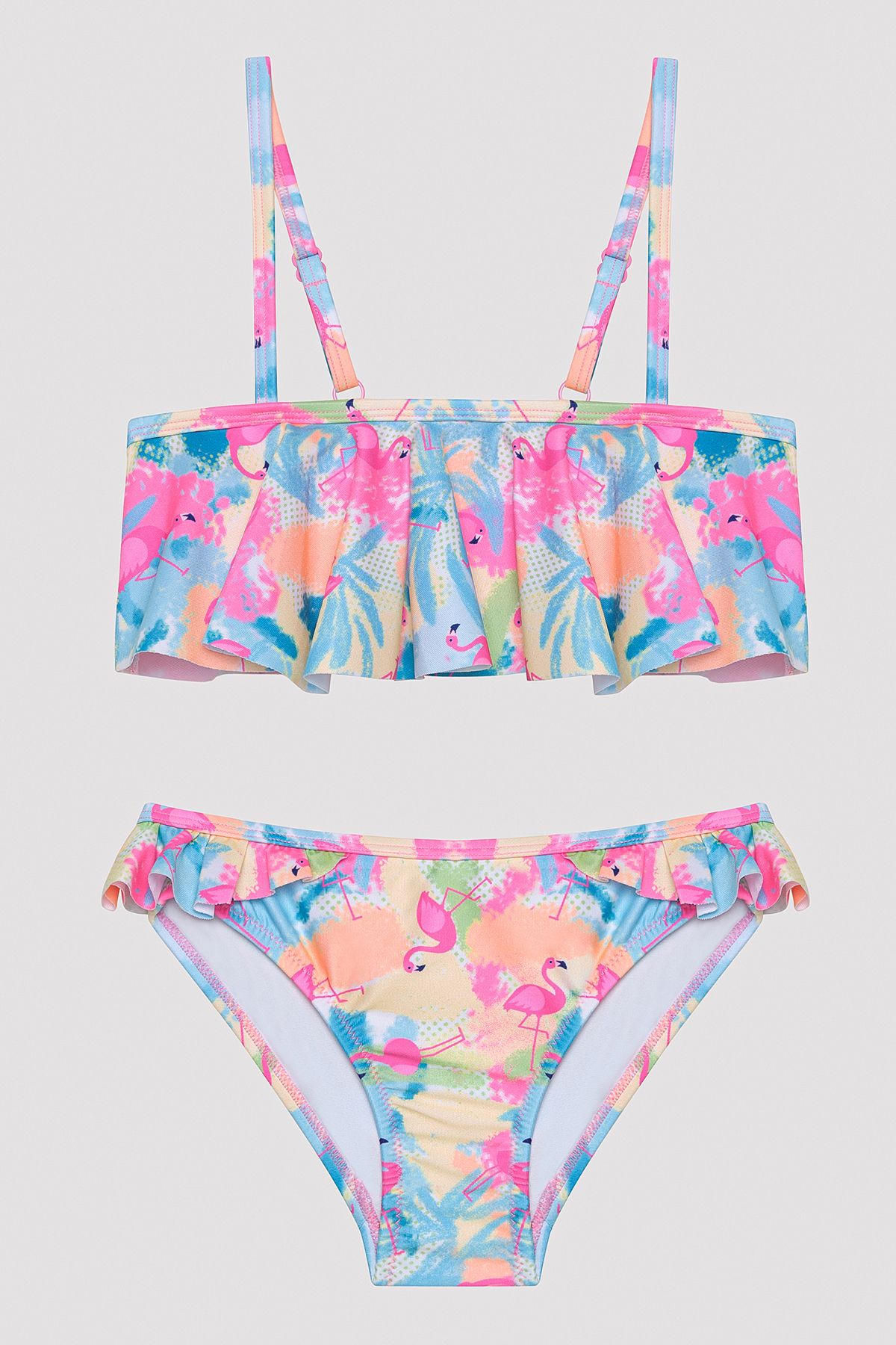 Penti Kız Çocuk Flamingo Beach Bandeau Çok Renkli Bikini Takımı
