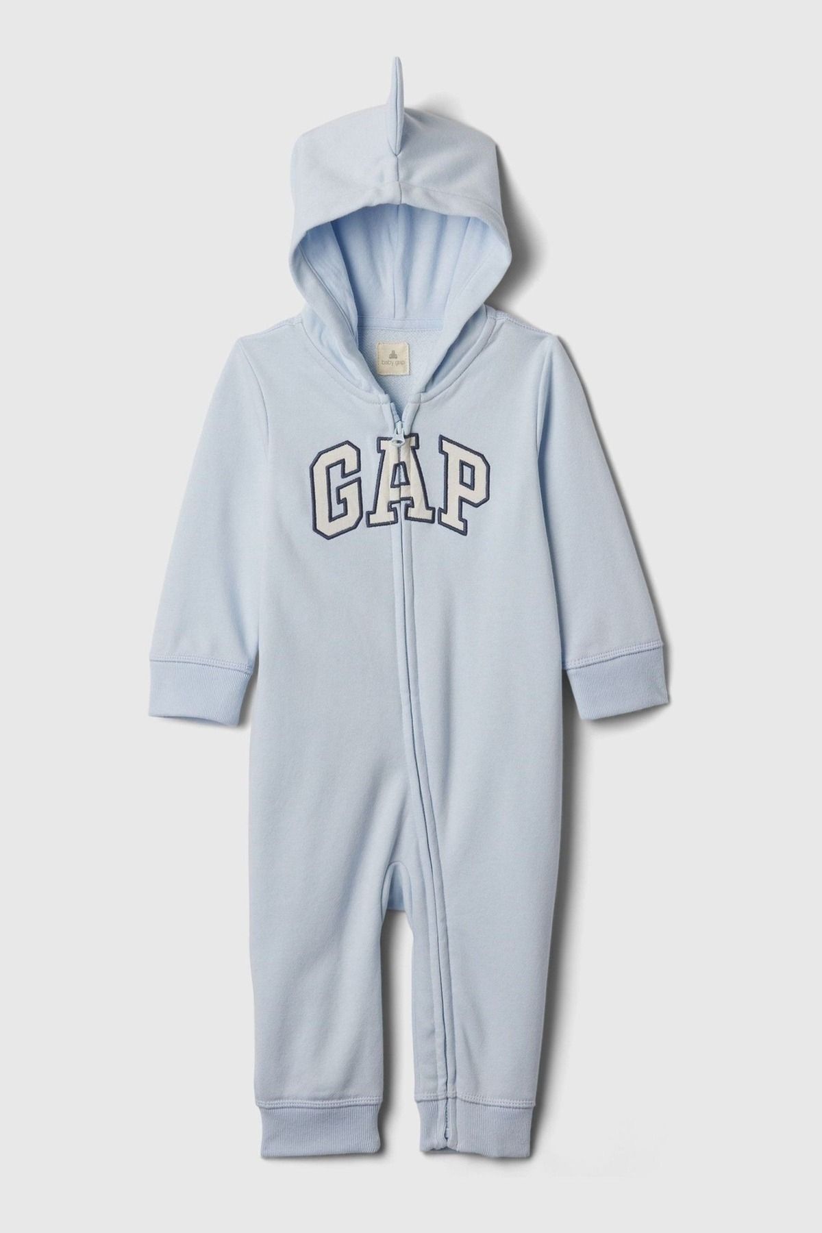 GAP Kız Bebek Açık Mavi Gap Logo Fransız Havlu Kumaş Tulum