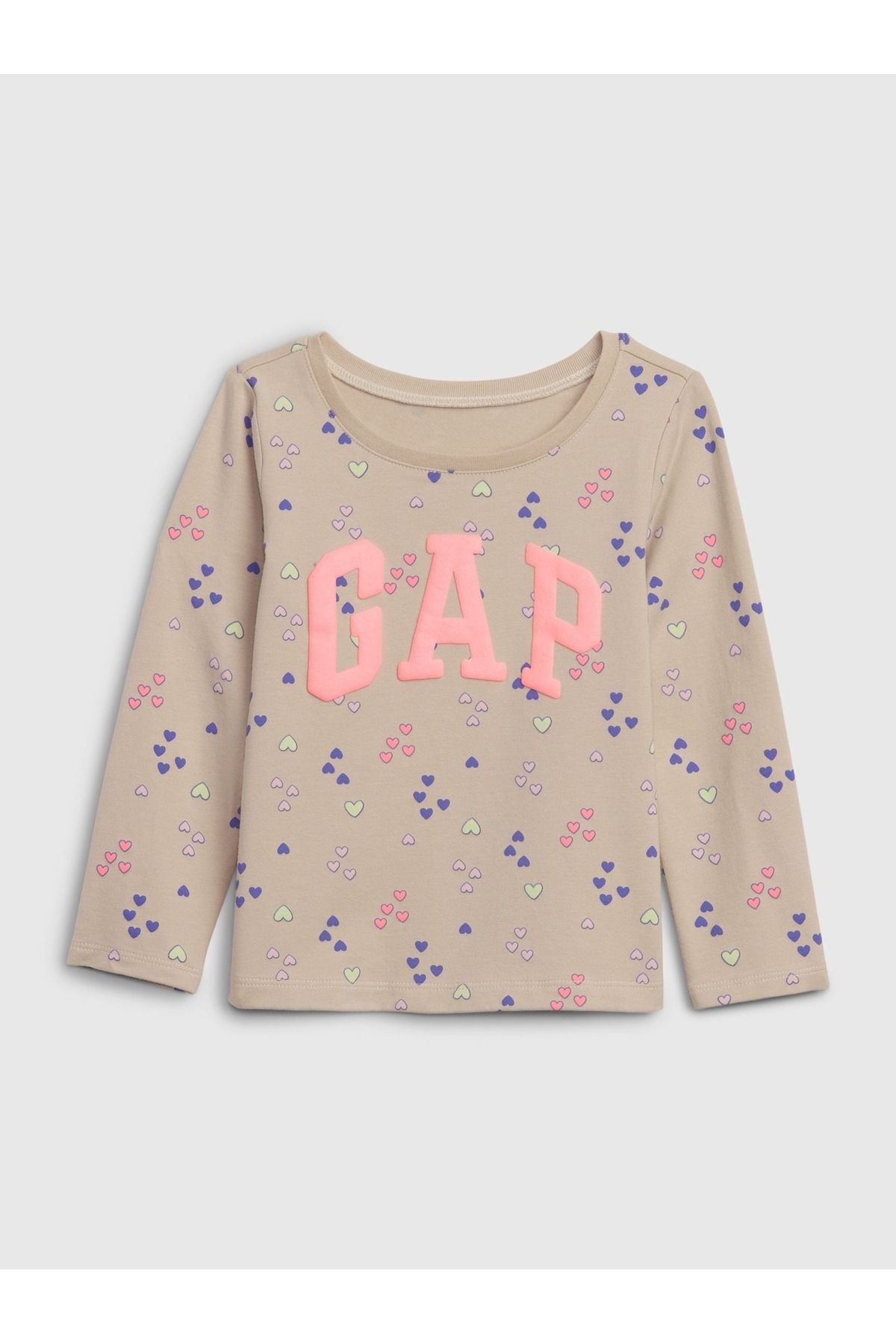 GAP Kız Bebek Bej Gap Logo T-Shirt