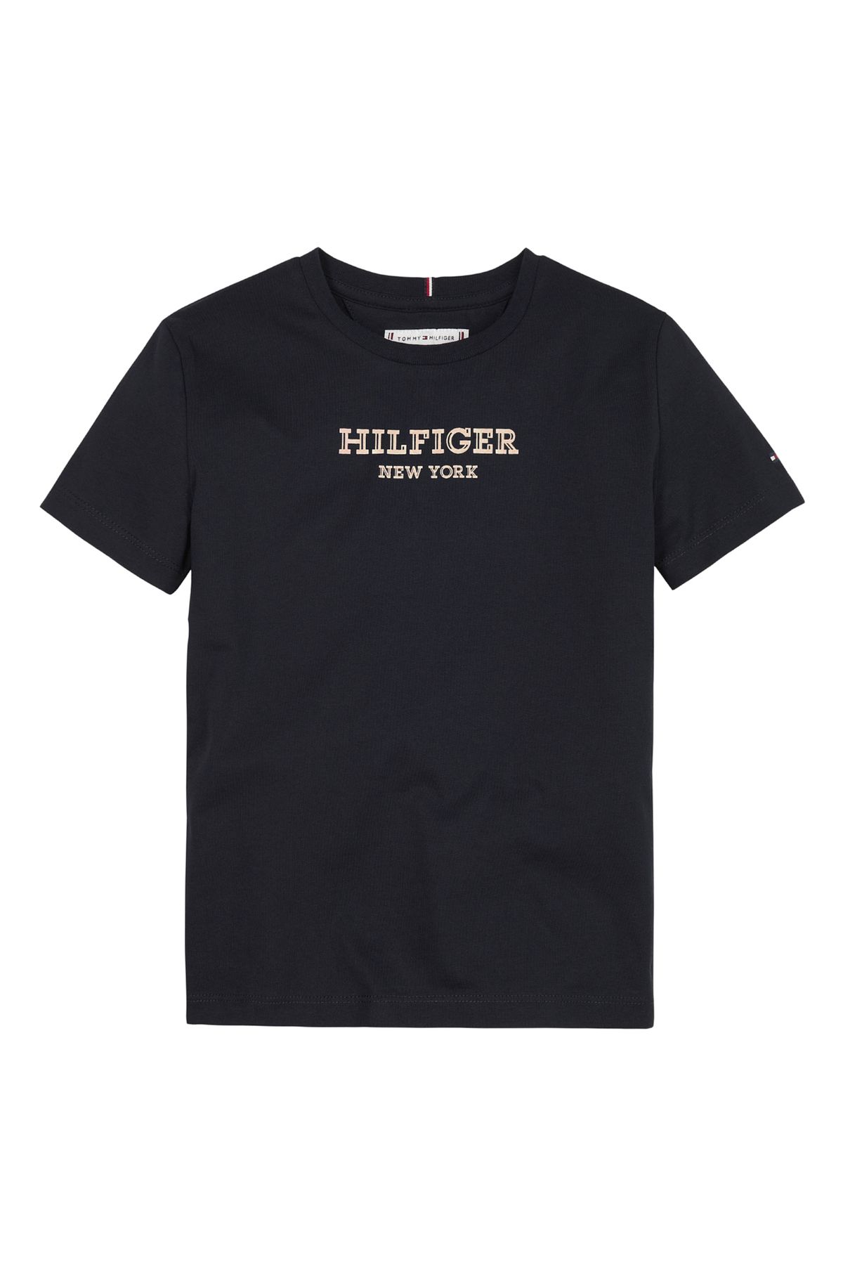 Tommy Hilfiger Baskılı Lacivert Kadın T-Shirt MONOTYPE FOIL PRINT TEE S/S