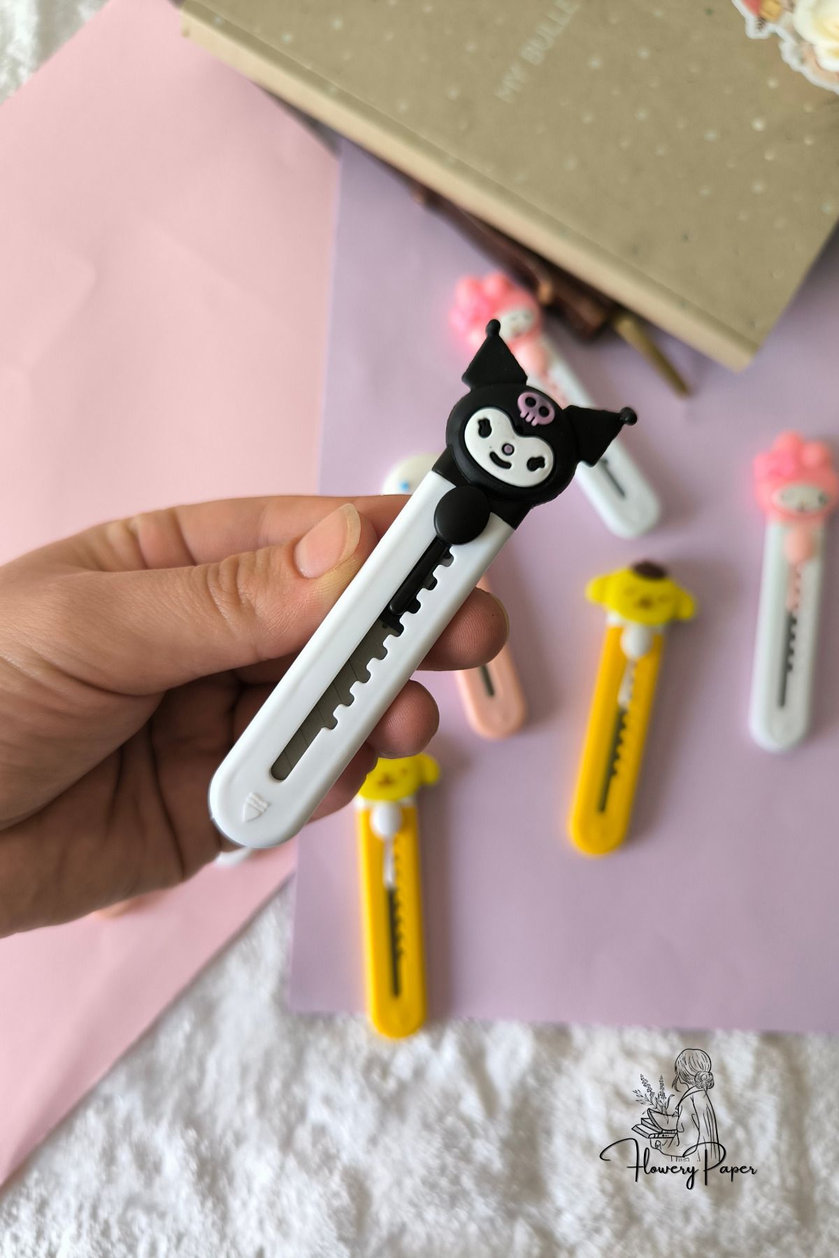 Flowery Paper Kuromi Maket Bıçağı - 1 adet  Sanrio Karakterleri, Hello Kıtty