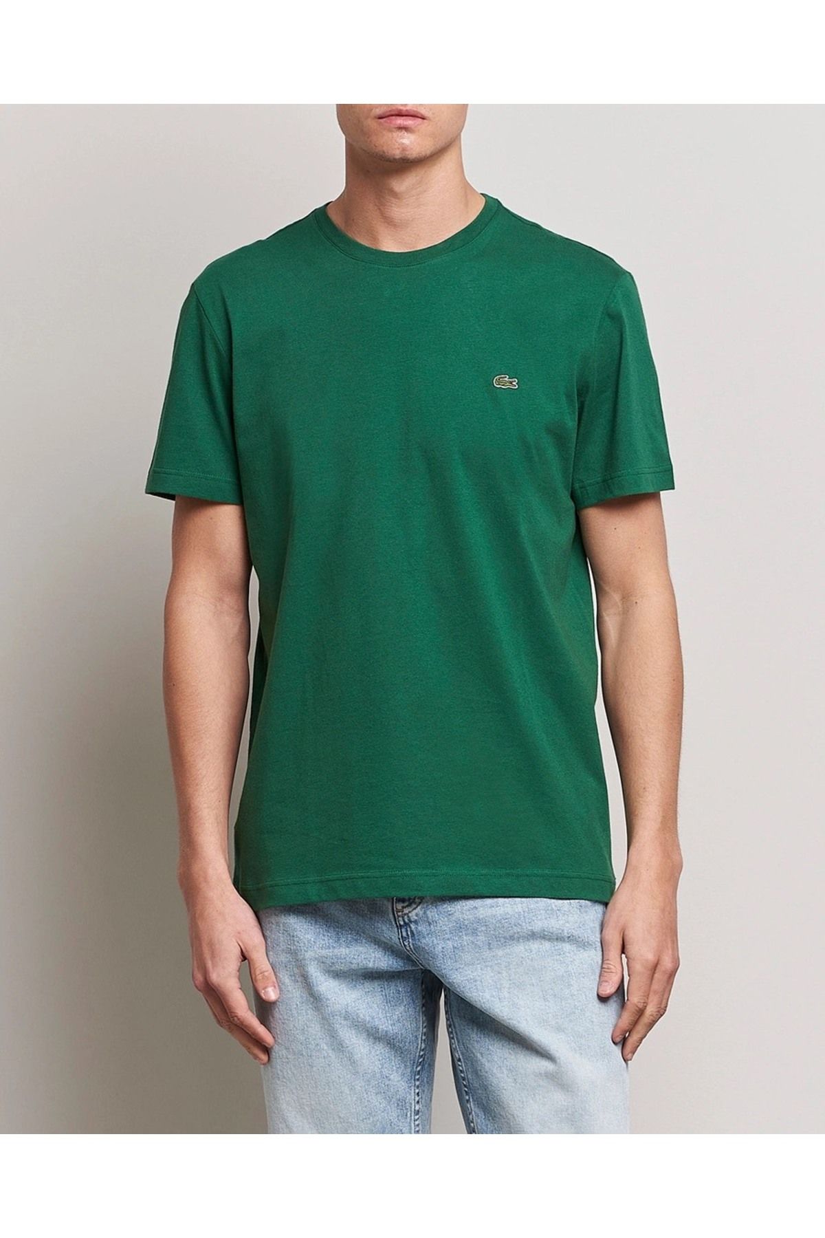 Lacoste Erkek Standart Fit Yeşil Bisiklet Yaka T-Shirt