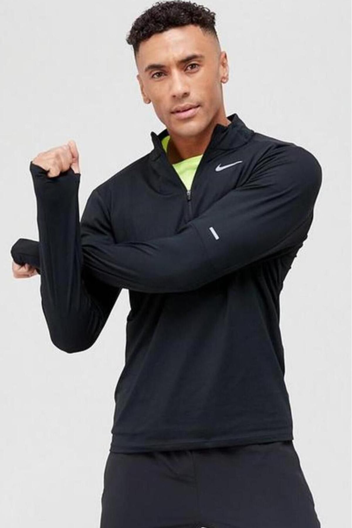 Nike Dri-fit Element Running Standart Fit Kesim Çeyrek Fermuar Erkek Antreman Üstü