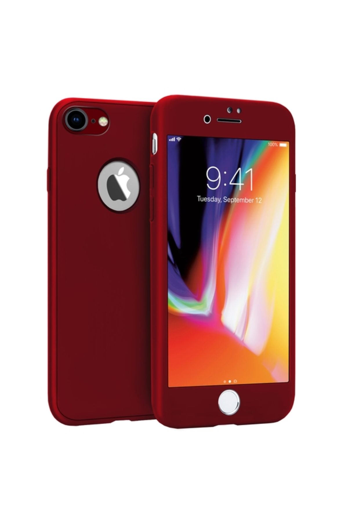 Buff Iphone 8 Ile Uyumlu 4d Kılıf Red